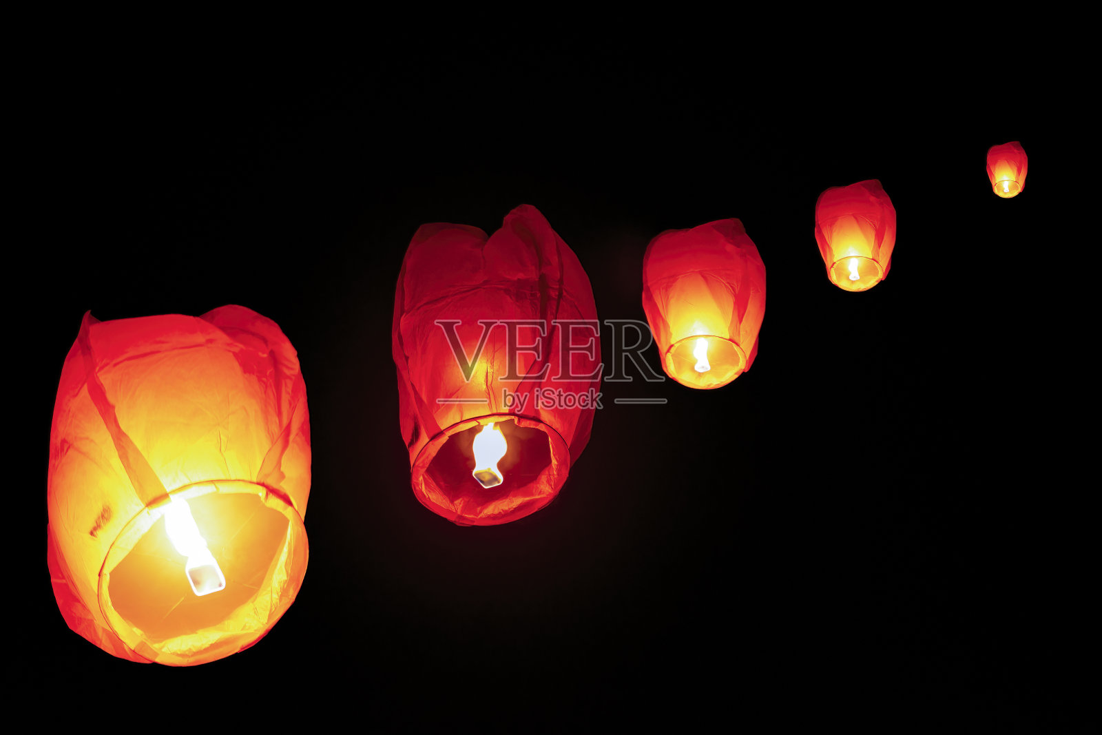 天灯也被称为Kongmíng灯笼或中国灯笼照片摄影图片