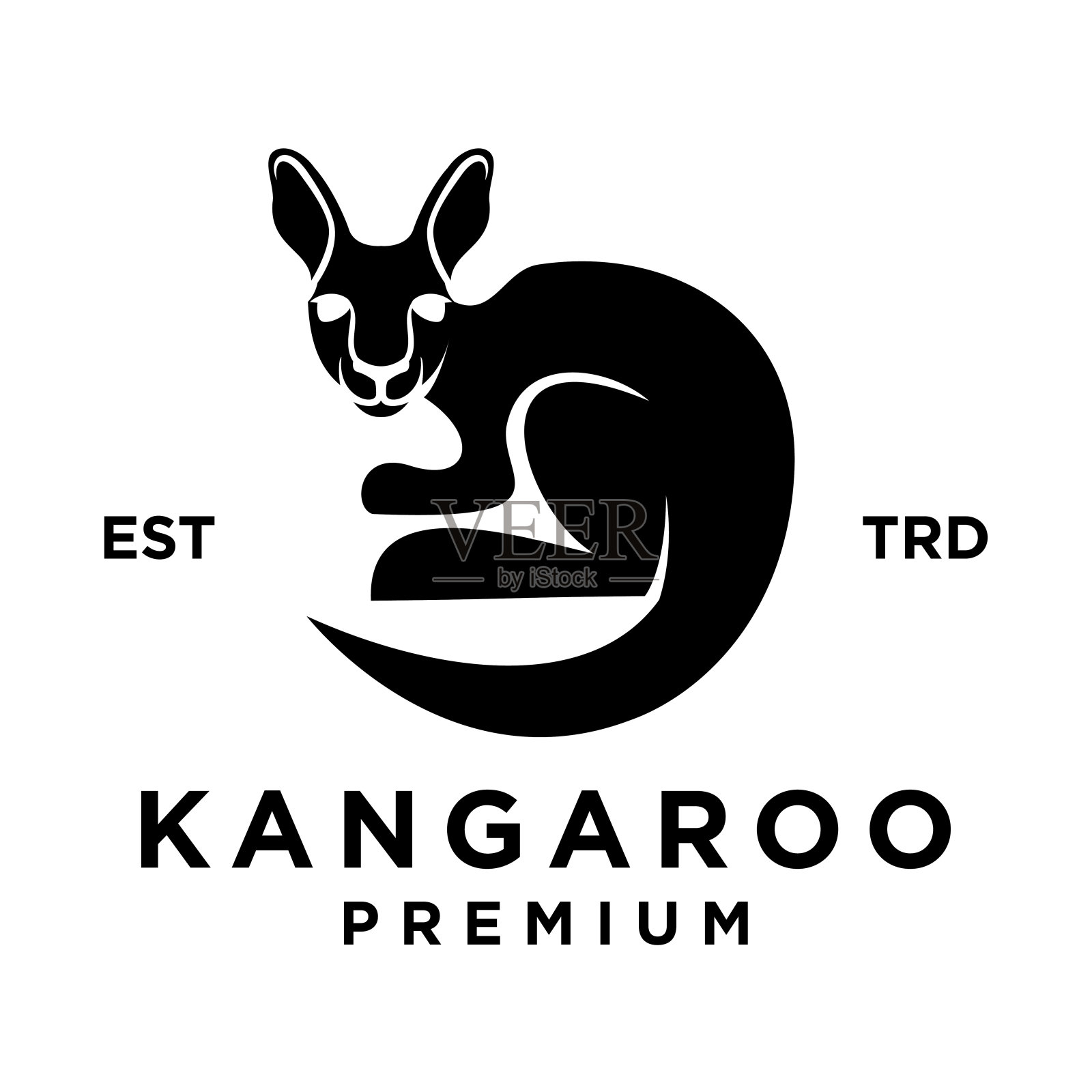 袋鼠头脸图标设计插图插画图片素材