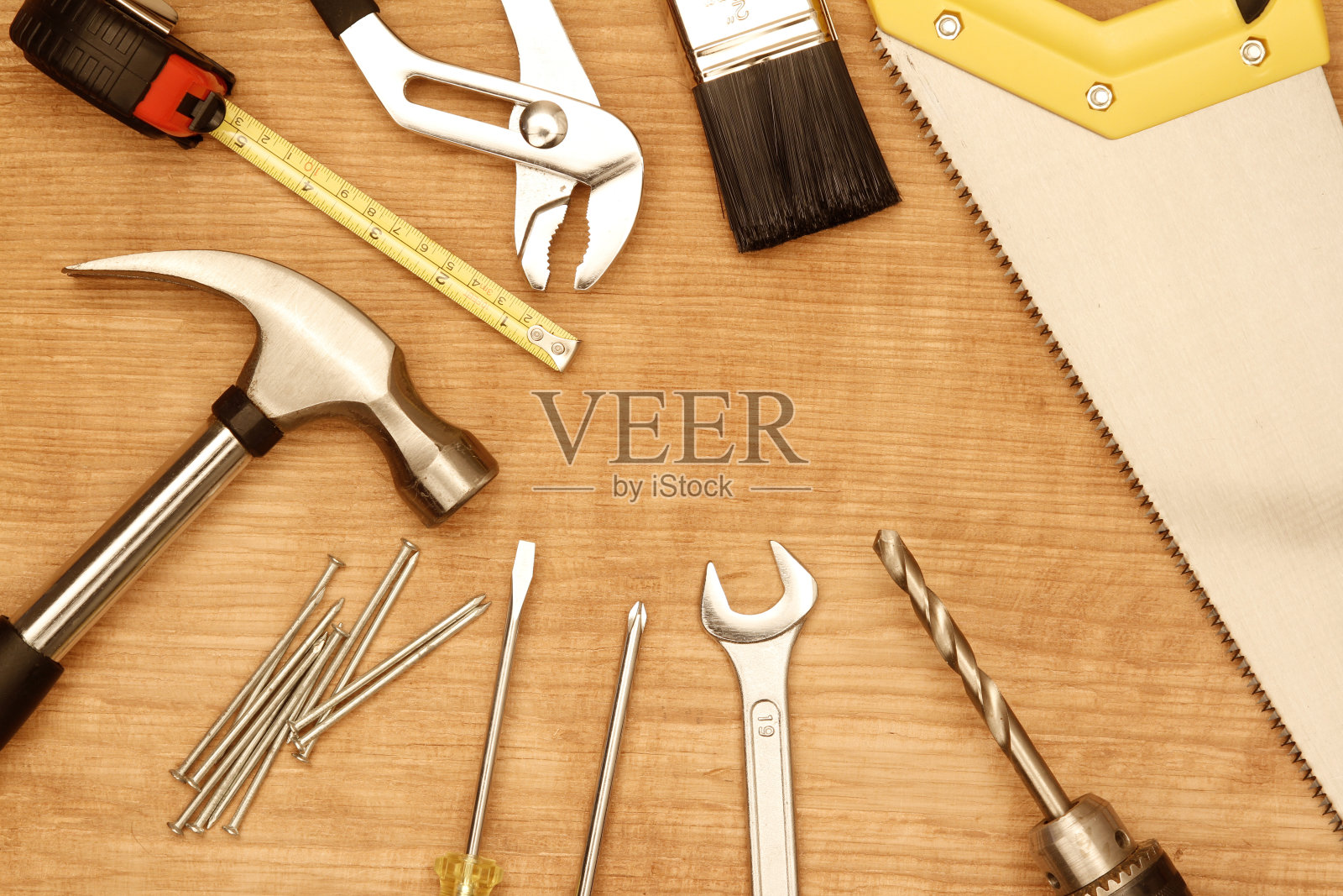 木头上的工具照片摄影图片