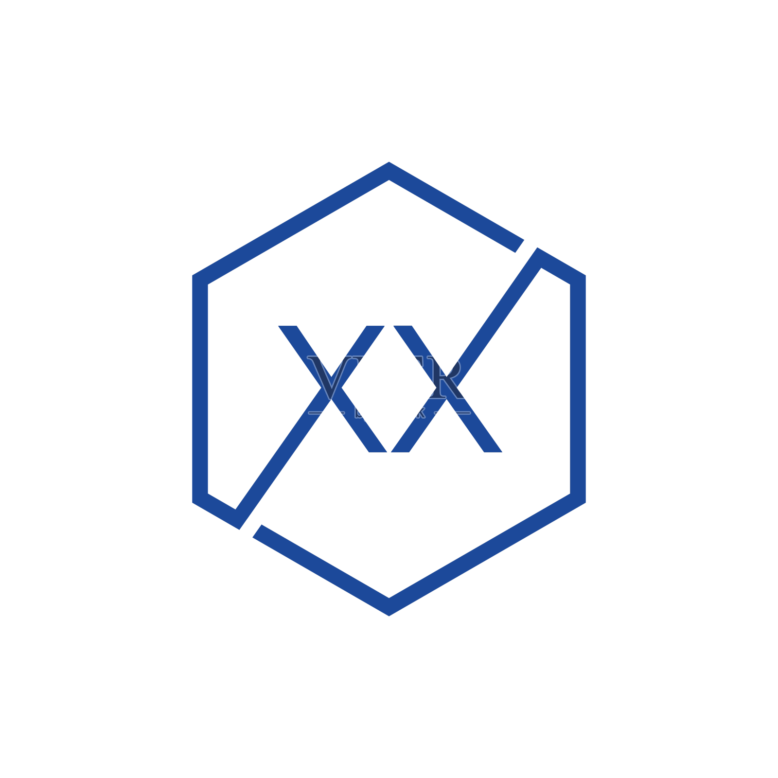创意首字母xx六边形标志设计设计元素图片