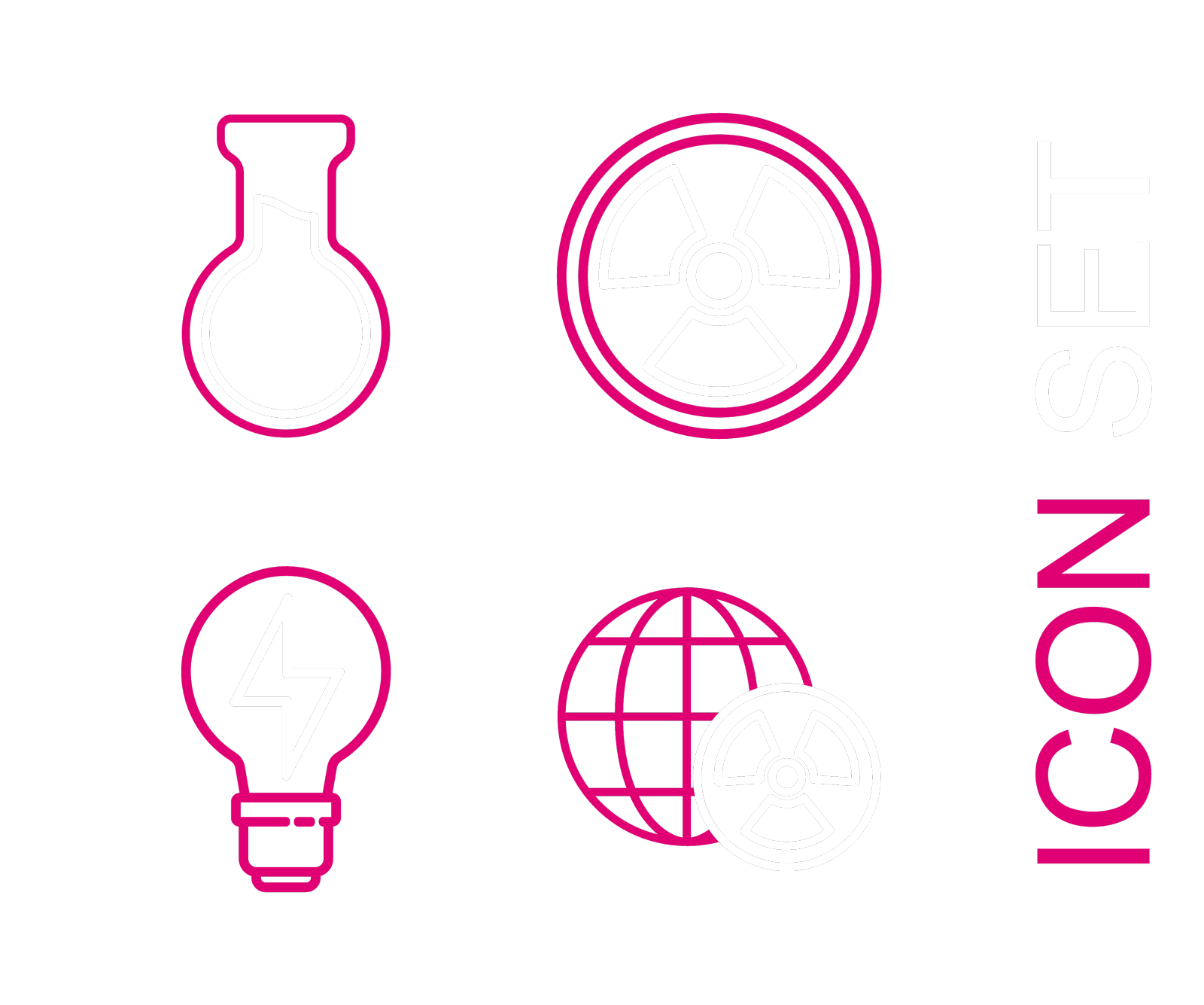 设置行星地球与辐射灯泡连线设计元素图片