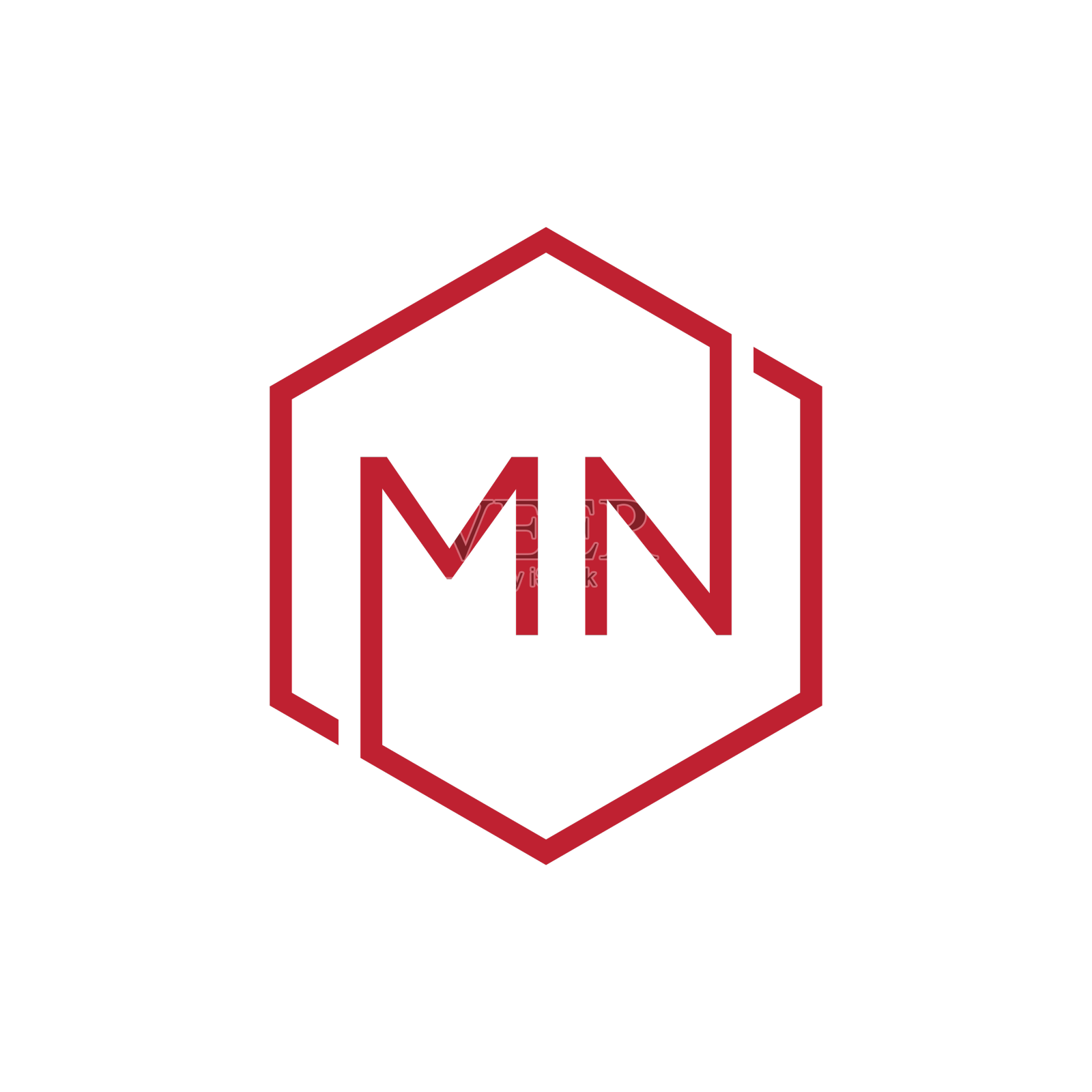 创意首字母mn六边形标志设计设计元素图片