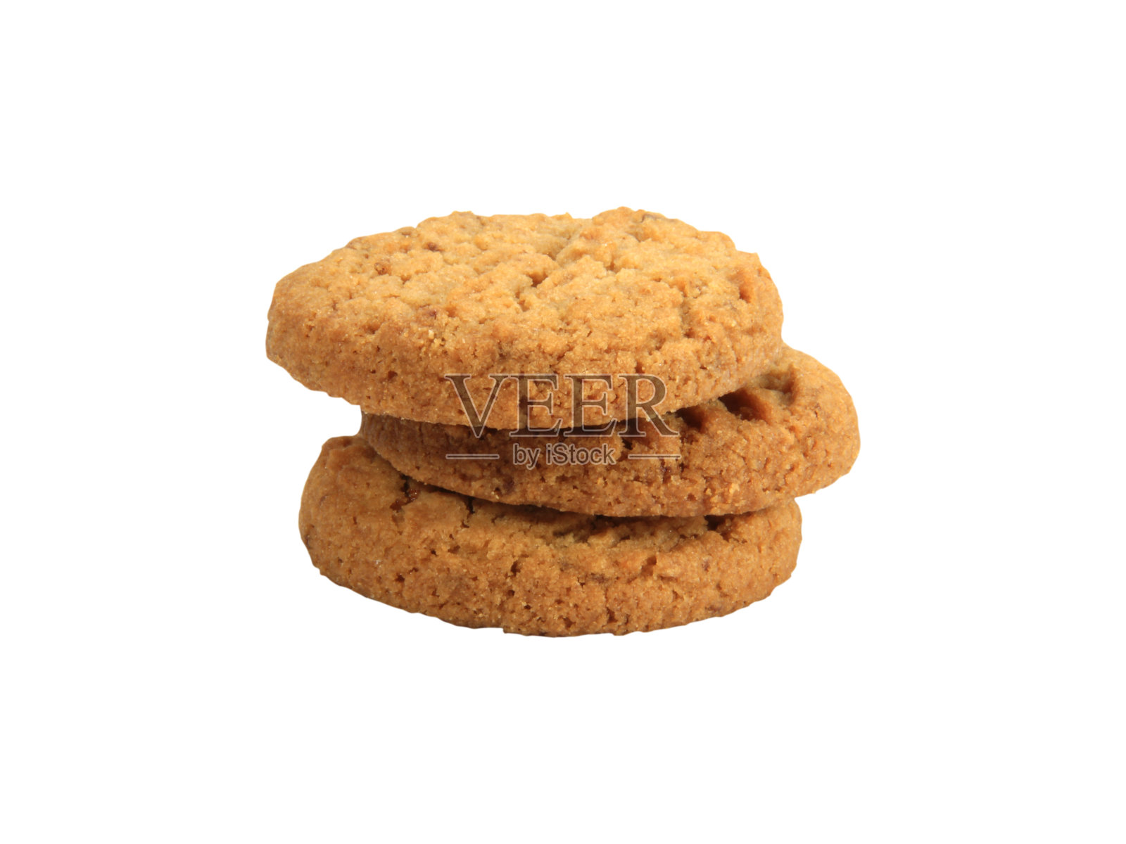 饼干，甜点或零食的甜蜜和美味孤立在白色的背景与剪辑路径。选择重点。照片摄影图片