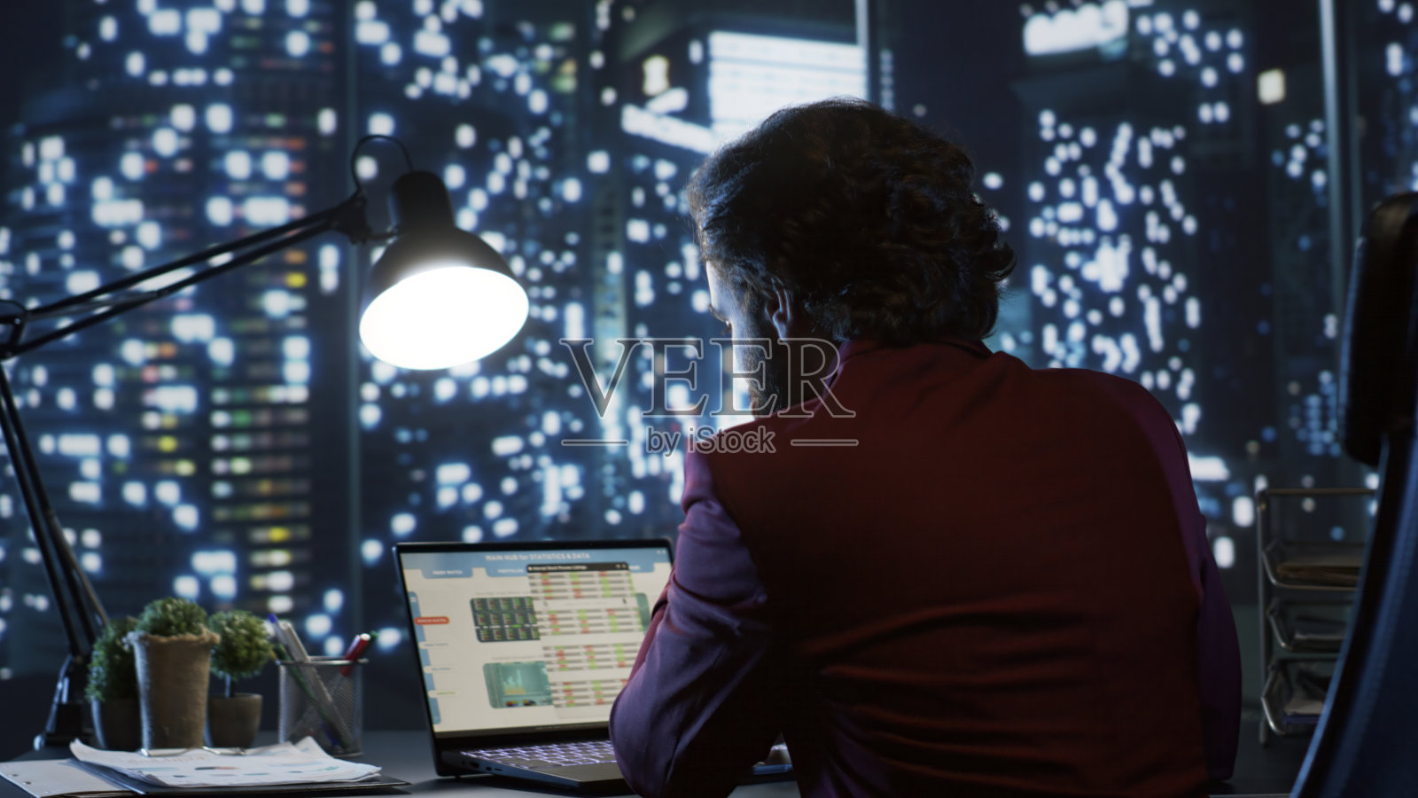 分析师审查授权的财务记录和惯例照片摄影图片