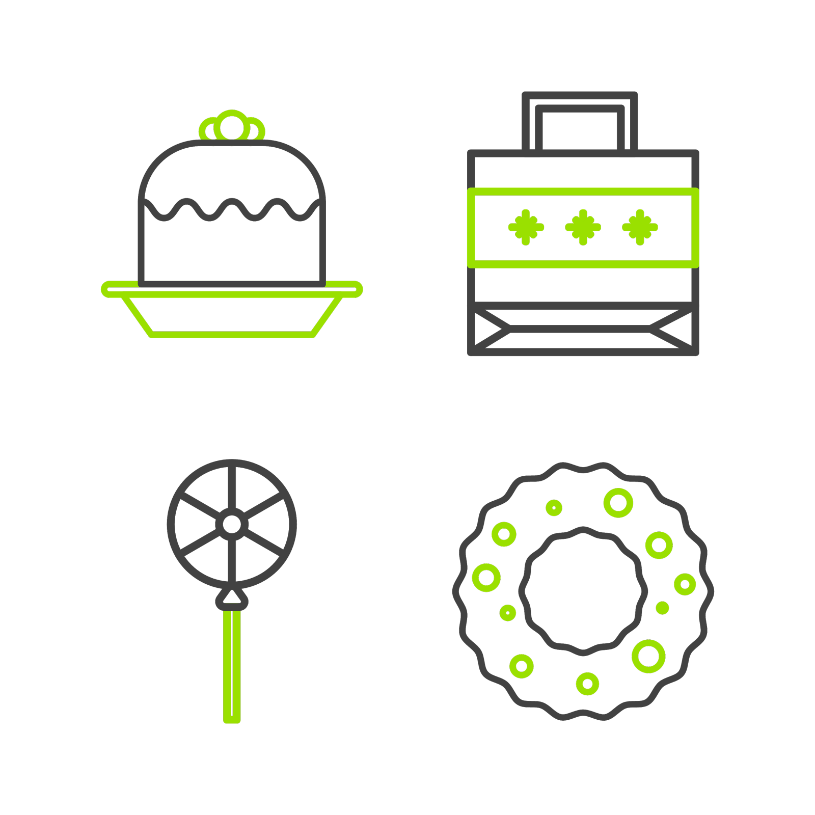 设线圣诞花环棒棒糖纸购物设计元素图片