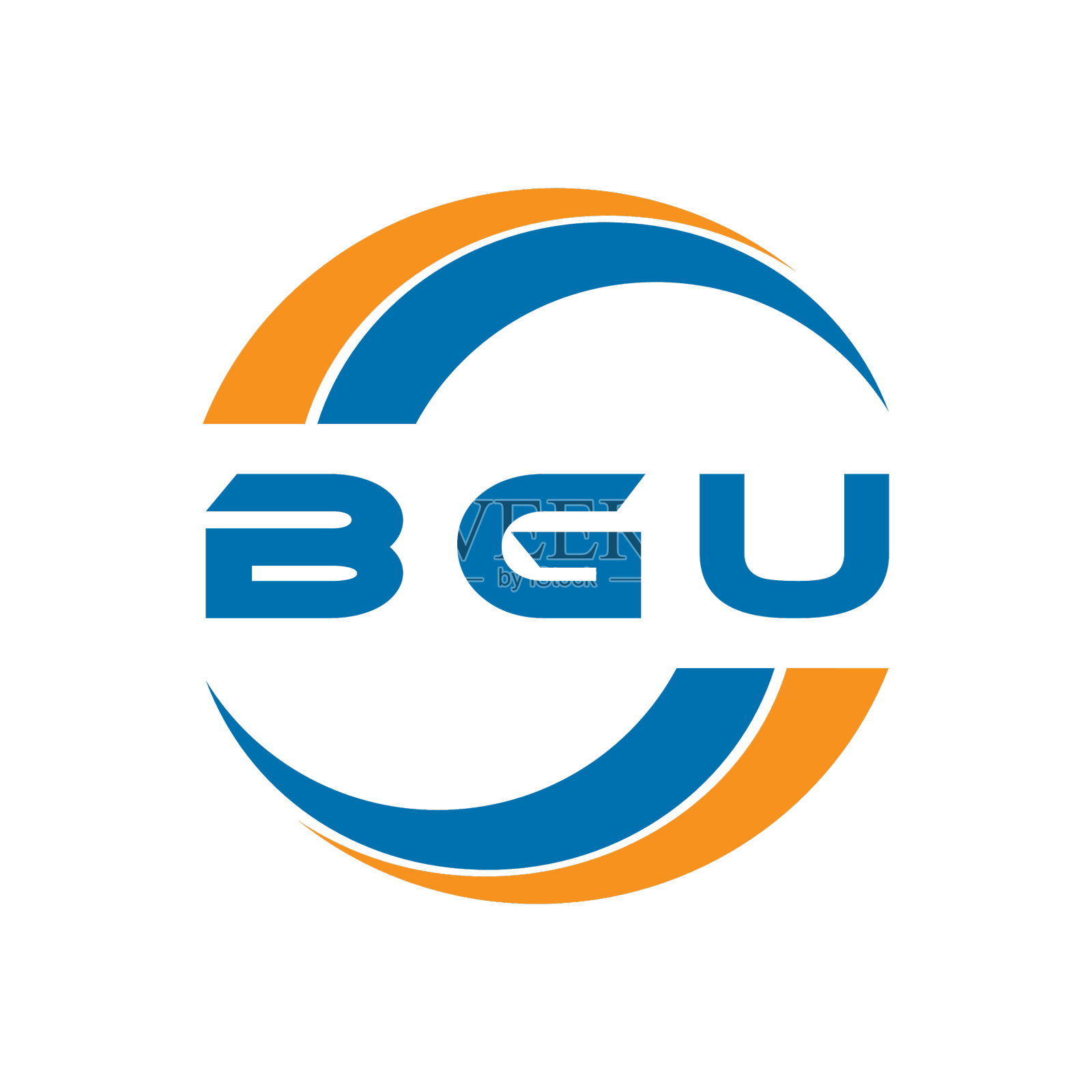 Bgu字母标志设计在白色背景上设计元素图片