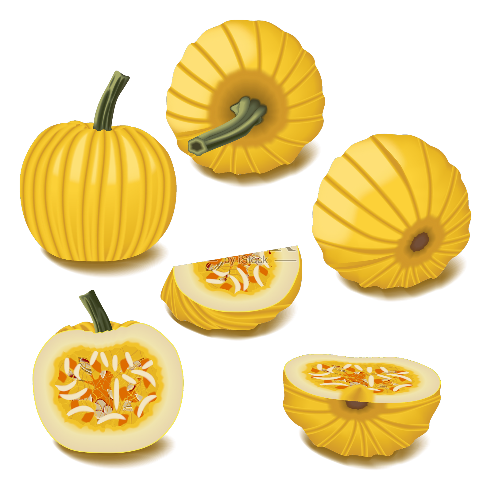 一套香醇的黄色南瓜设计元素图片