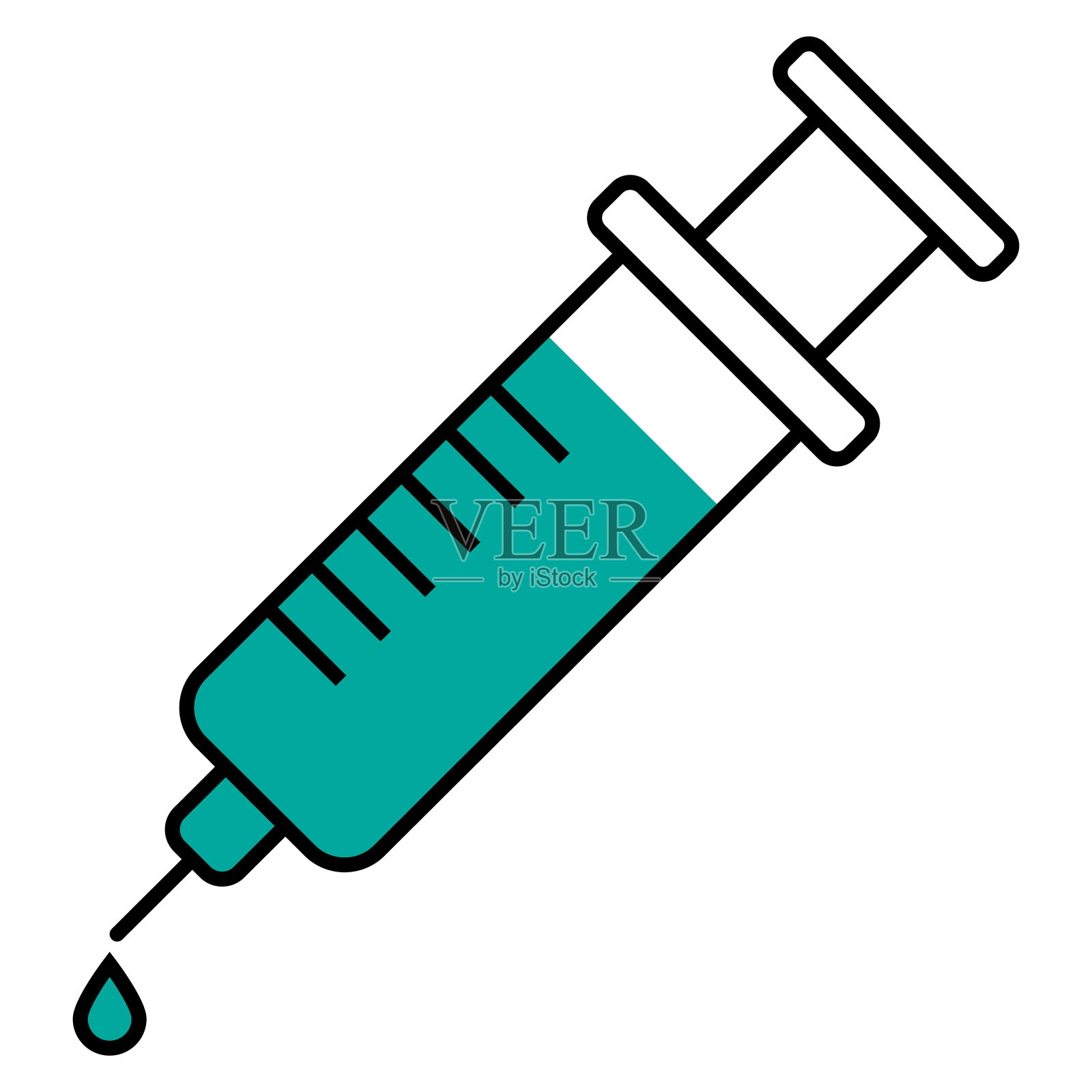 注射器简单绿色图标插画图片素材