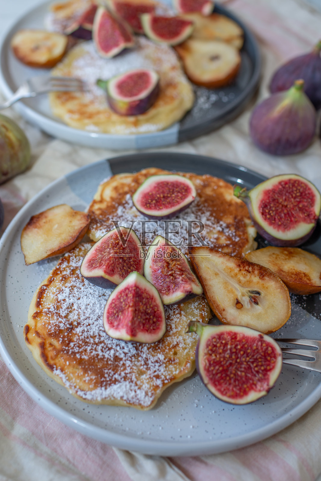 无花果煎饼照片摄影图片