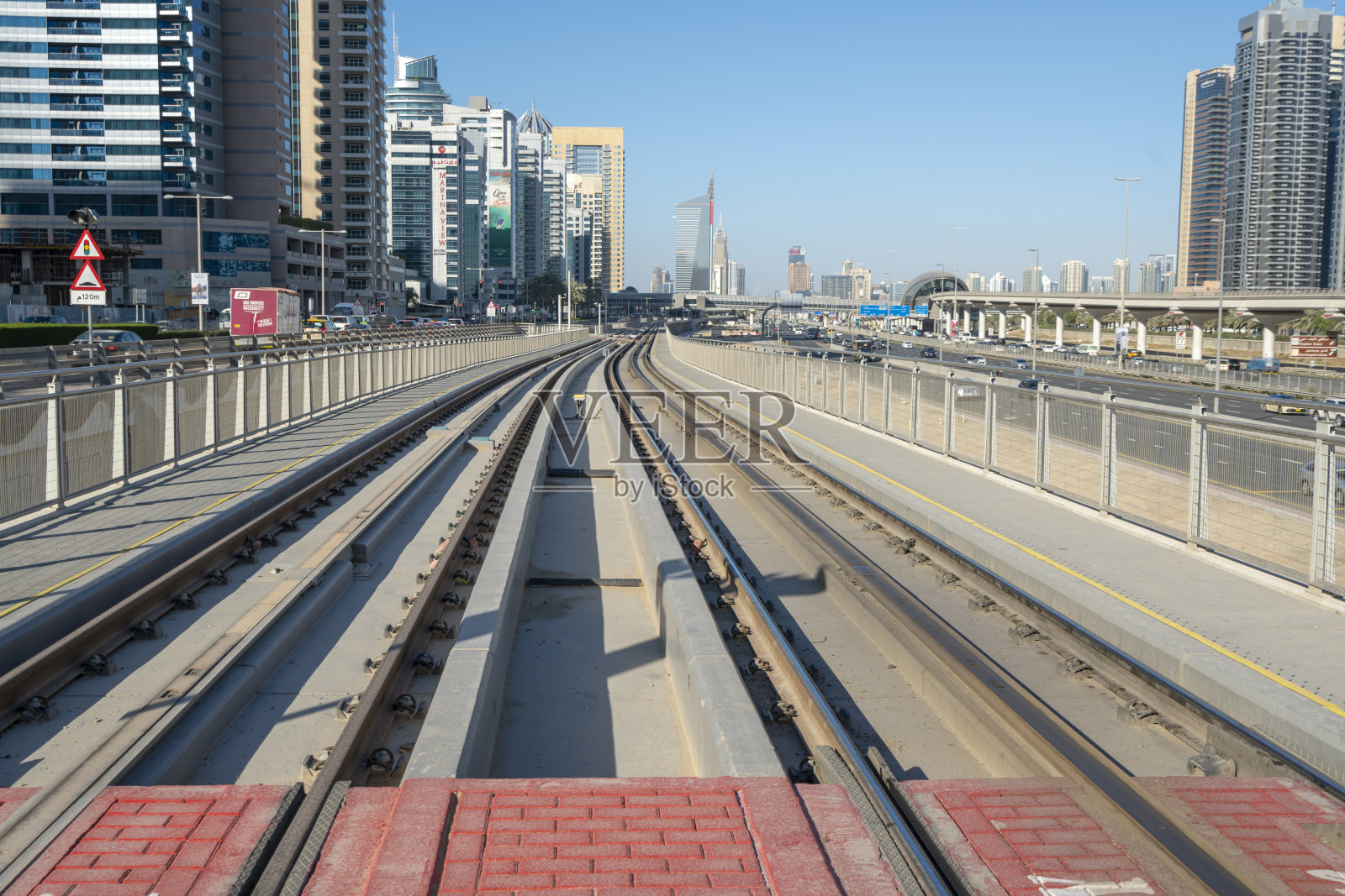 迪拜码头空轨电车照片摄影图片