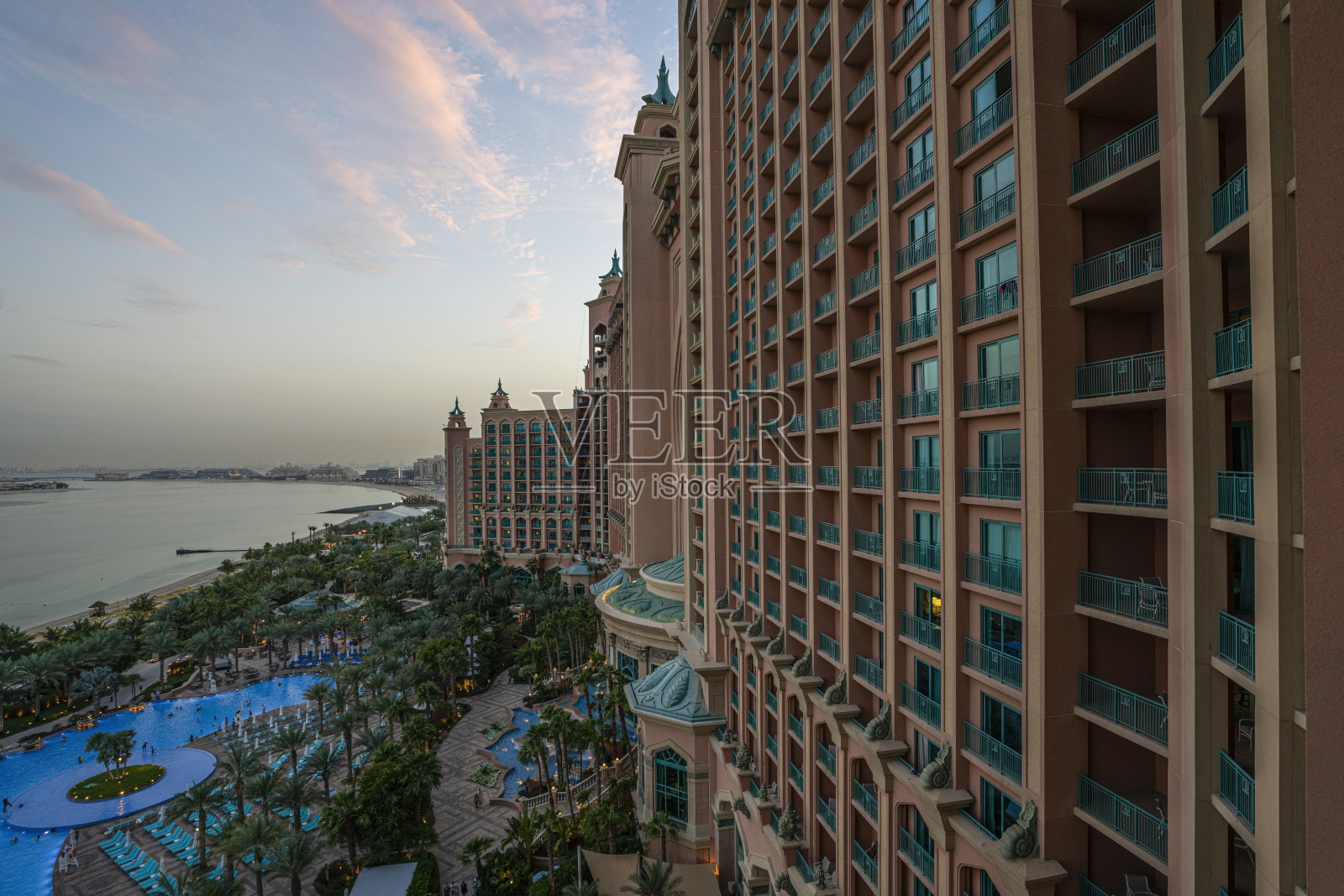 从迪拜亚特兰蒂斯酒店房间眺望照片摄影图片