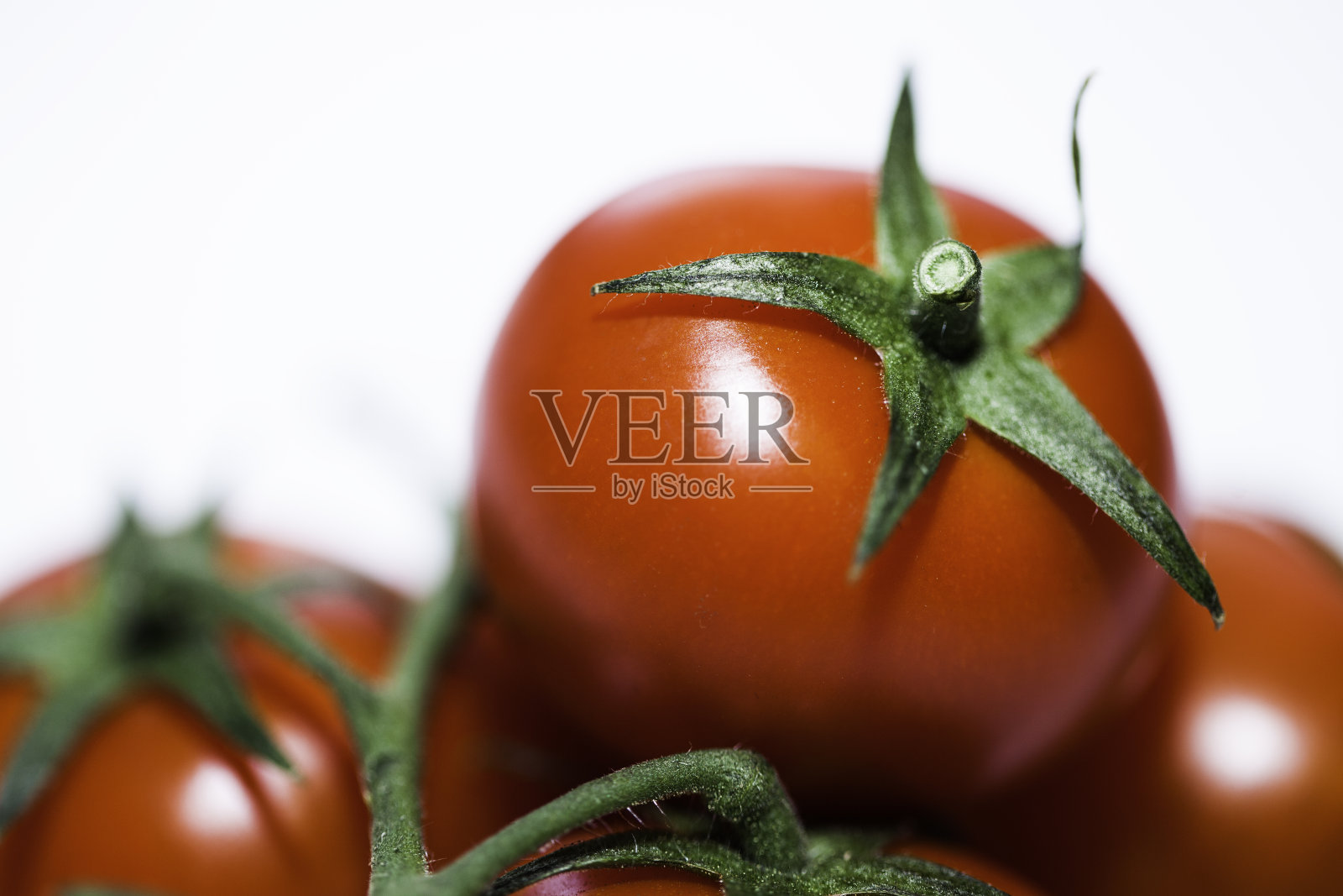 白色背景上孤立的番茄照片摄影图片