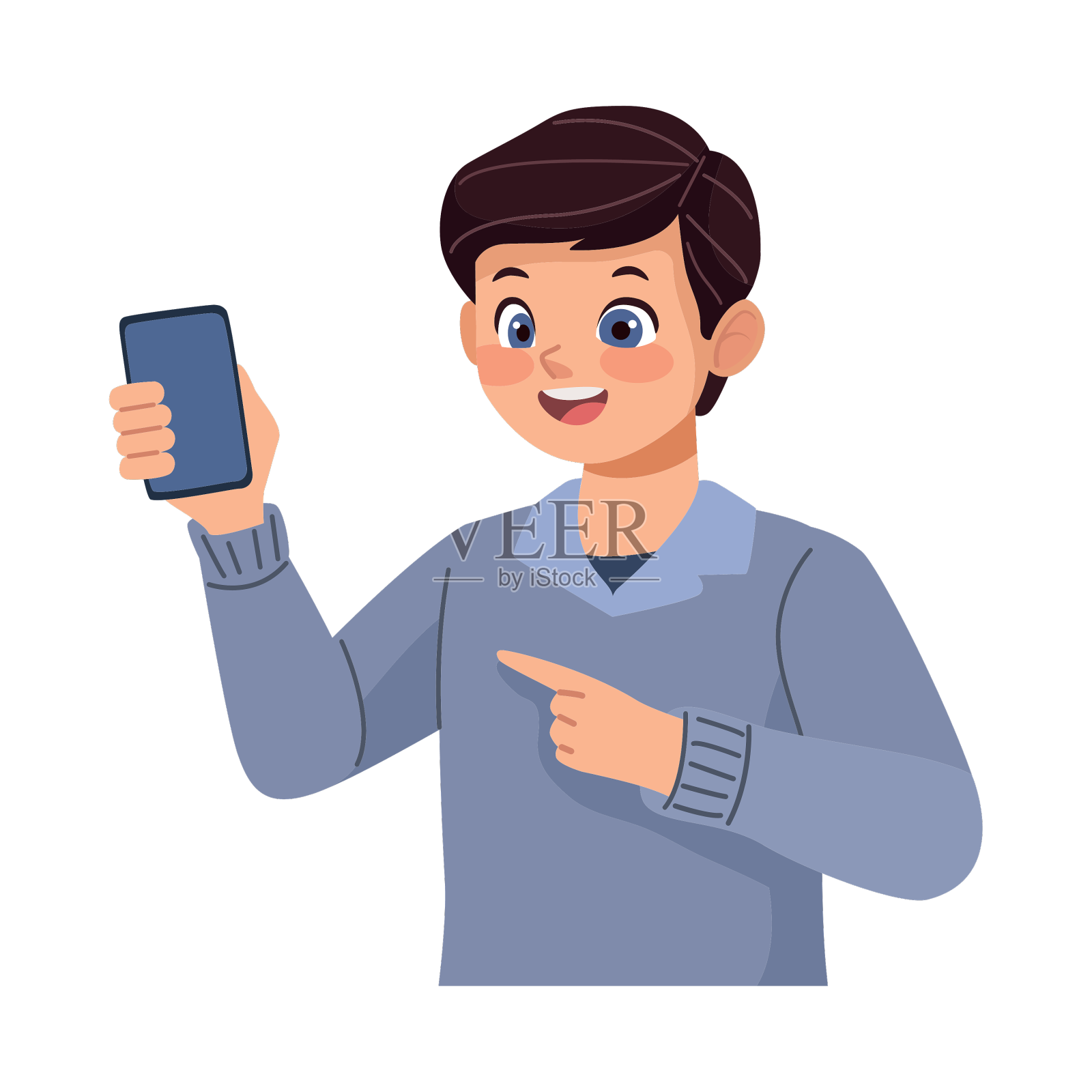 男子使用智能手机设计元素图片