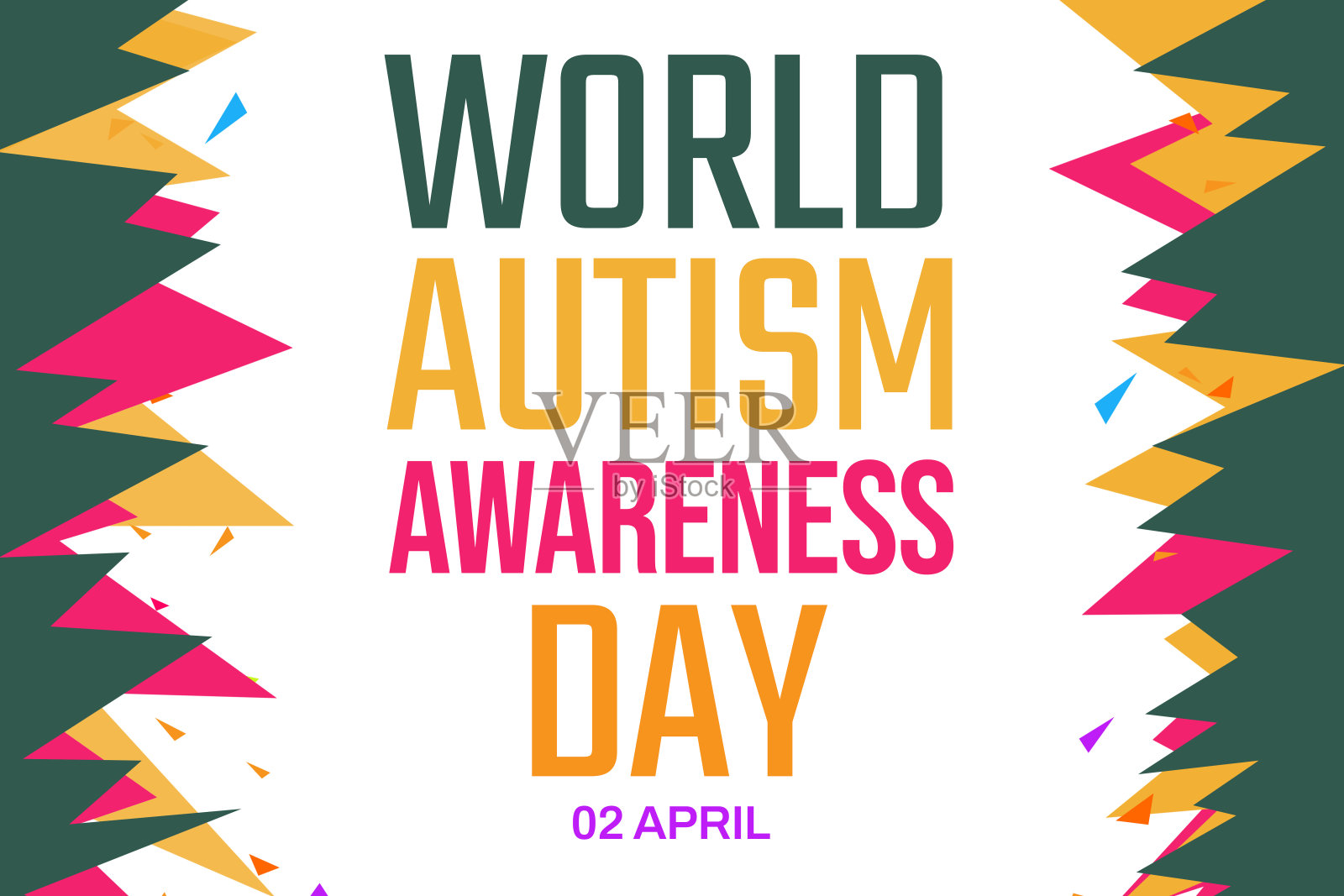 世界自闭症关注日多彩设计背景banner插画图片素材
