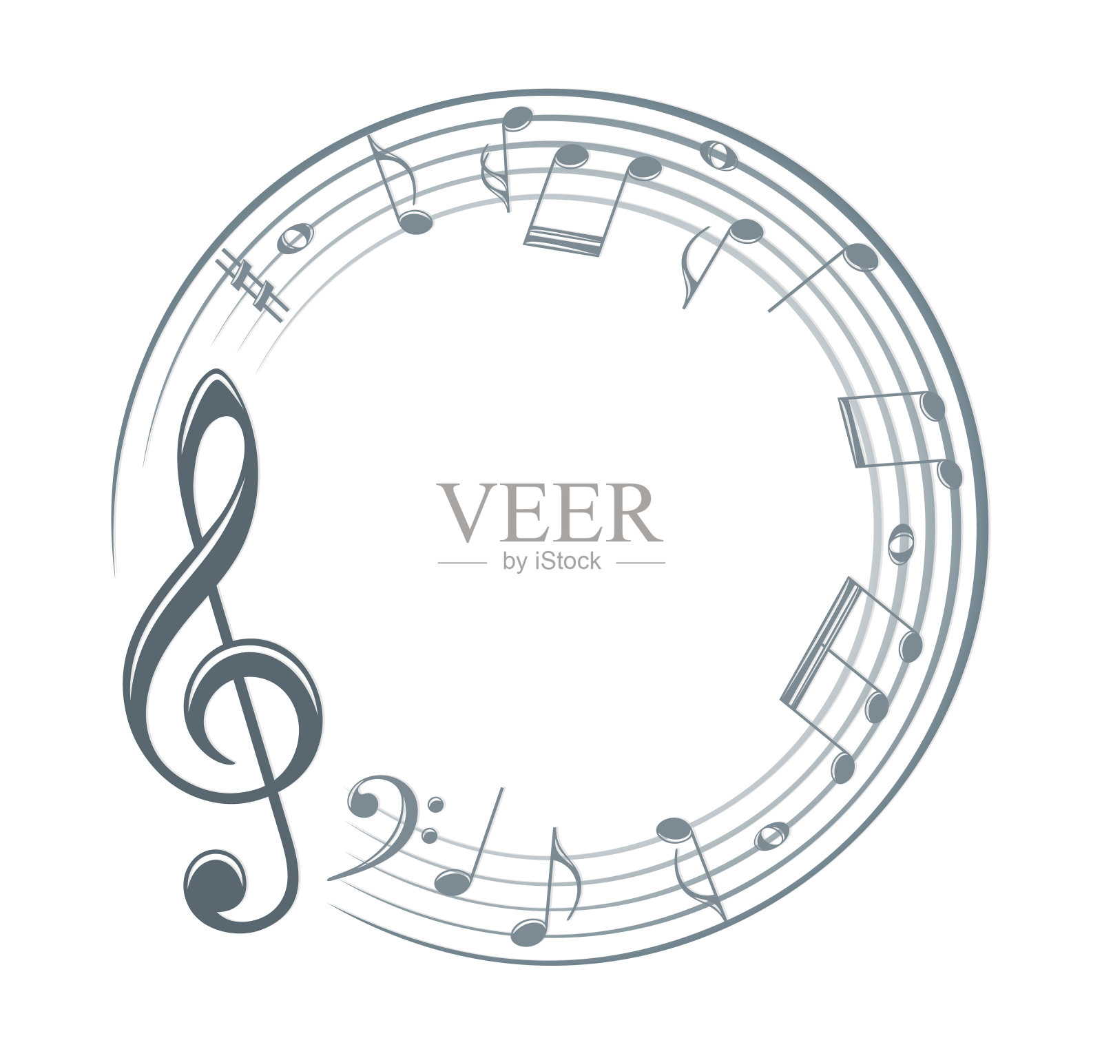 框架与音符。插画图片素材