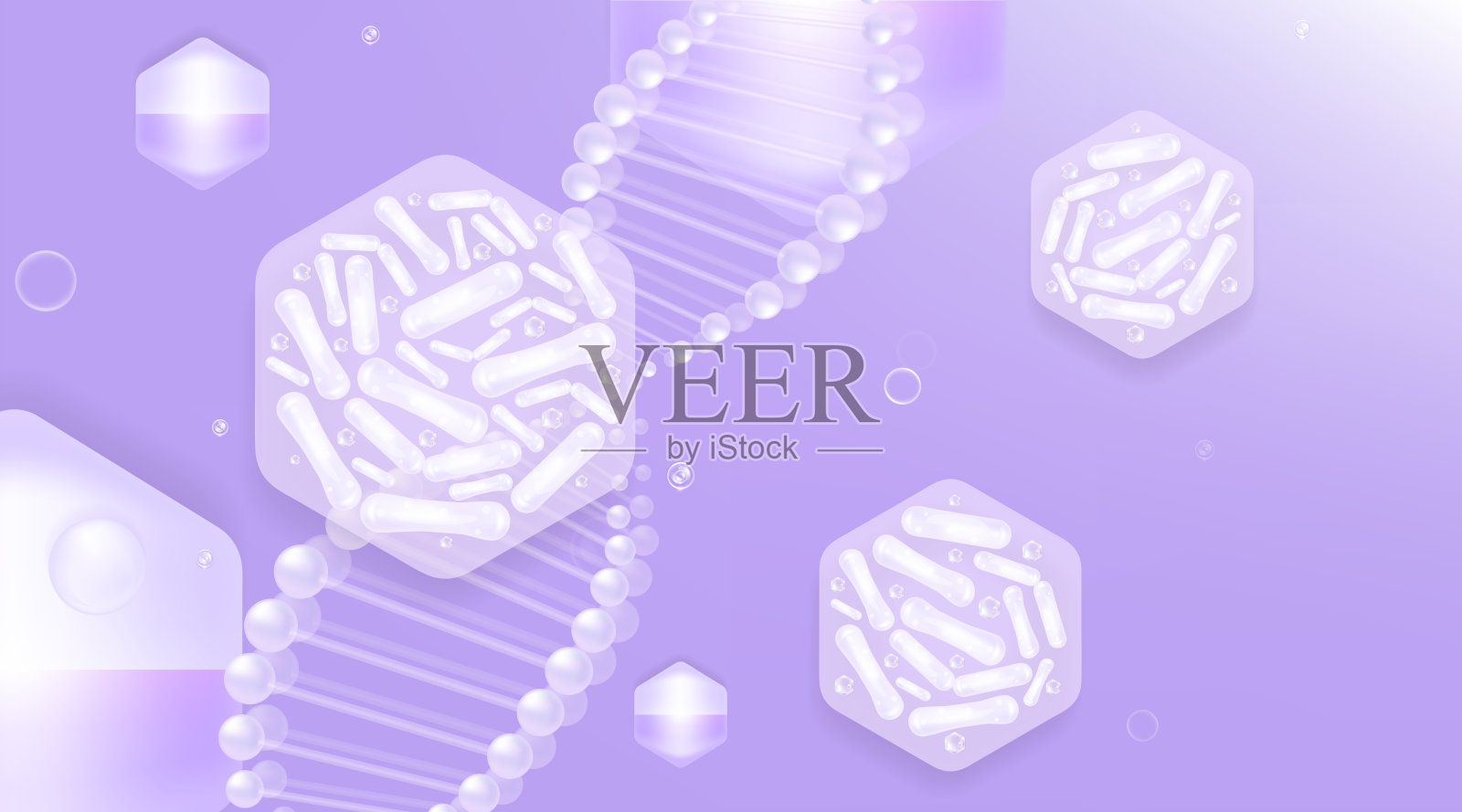 益生菌和透明质酸皮肤解决方案广告，紫色胶原蛋白和维生素，和维生素血清下降与化妆品广告背景准备使用插图矢量。插画图片素材