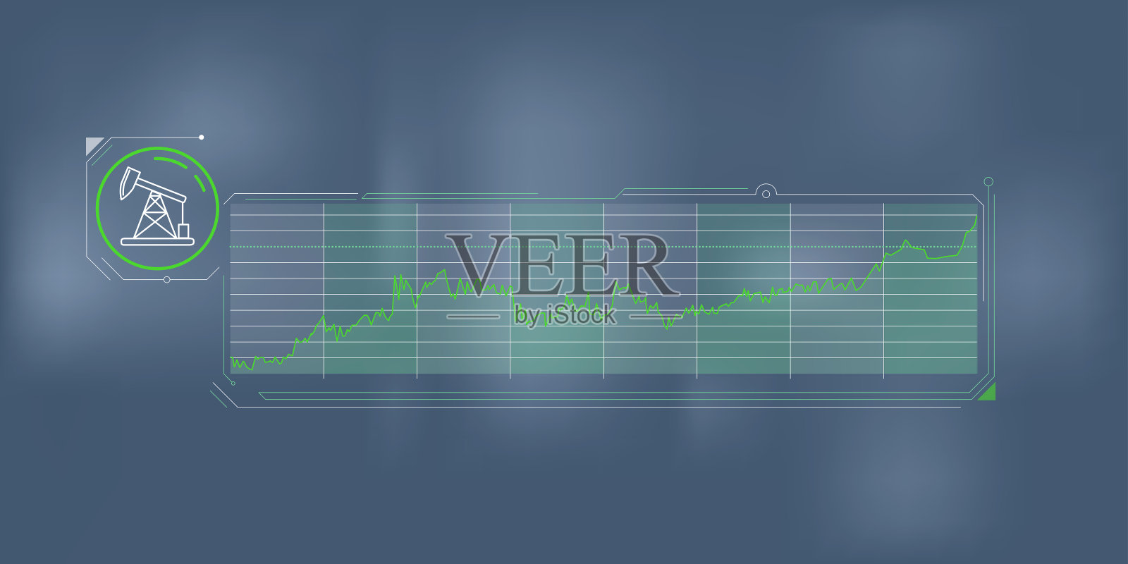 石油产量增长的动态简图。插画图片素材