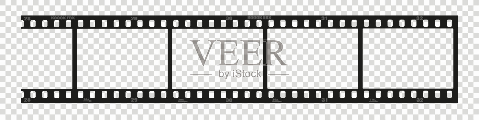 电影胶片覆盖，电影或照相机长胶片带透明屏幕。相框胶带。矢量图插画图片素材
