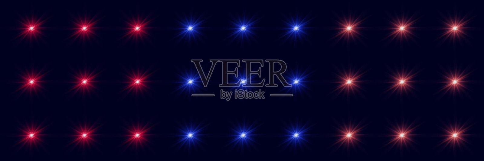 收集丰富多彩的亮点。闪烁的闪光效果与充满活力的微光。插画图片素材