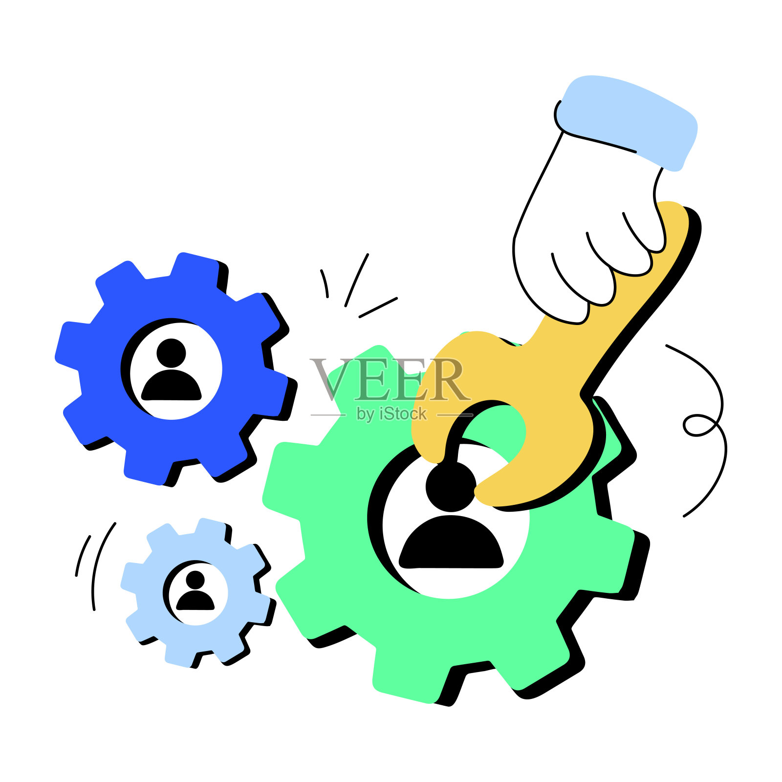 人员管理插画图片素材