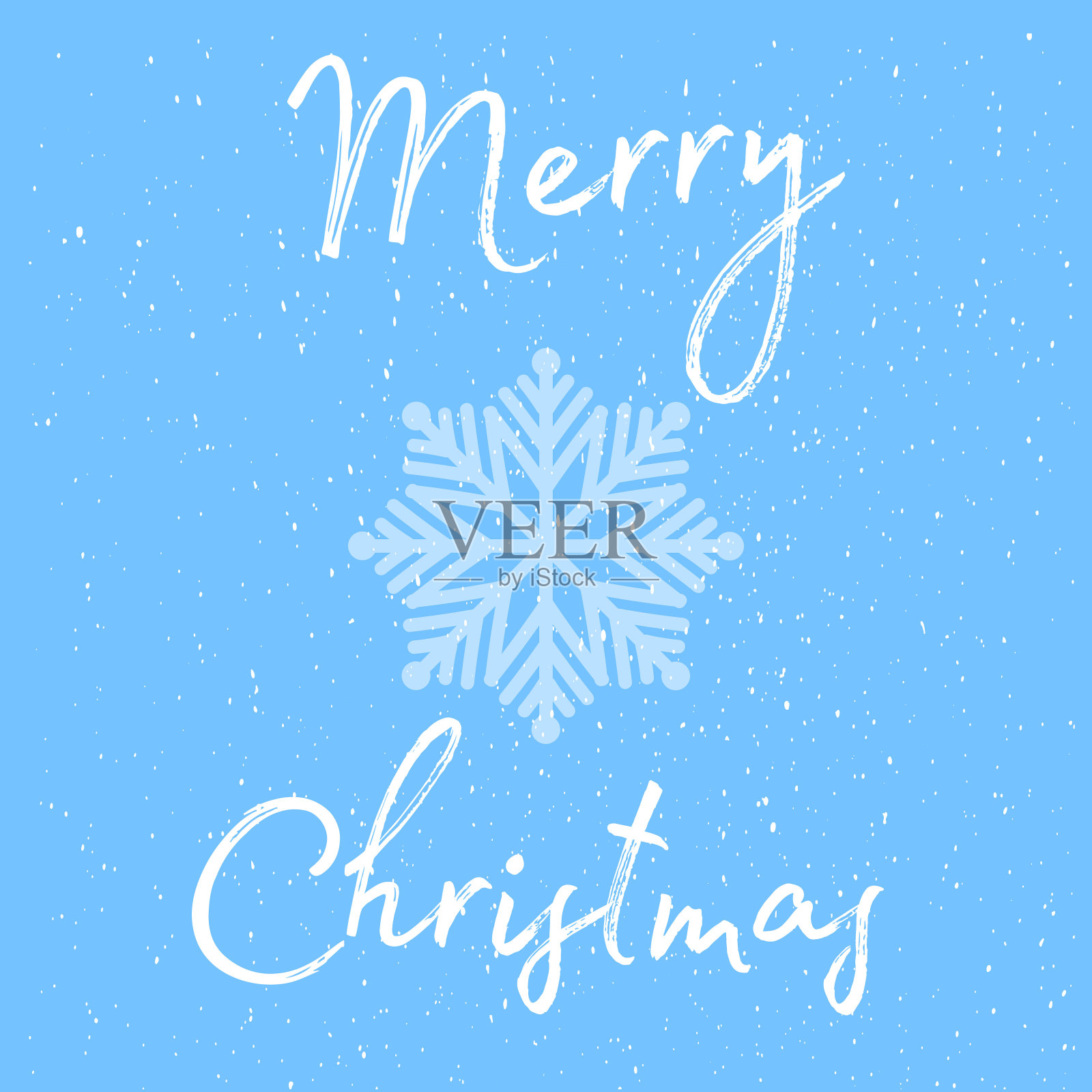 圣诞快乐，新年快乐，蓝色背景贺卡。极简主义的风格。插画图片素材