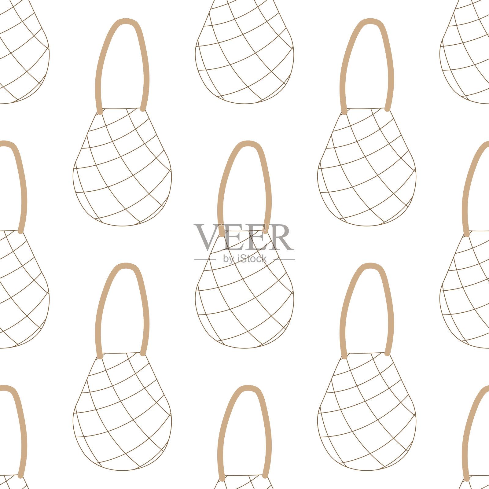 袋网零废物生态无塑料插画图片素材