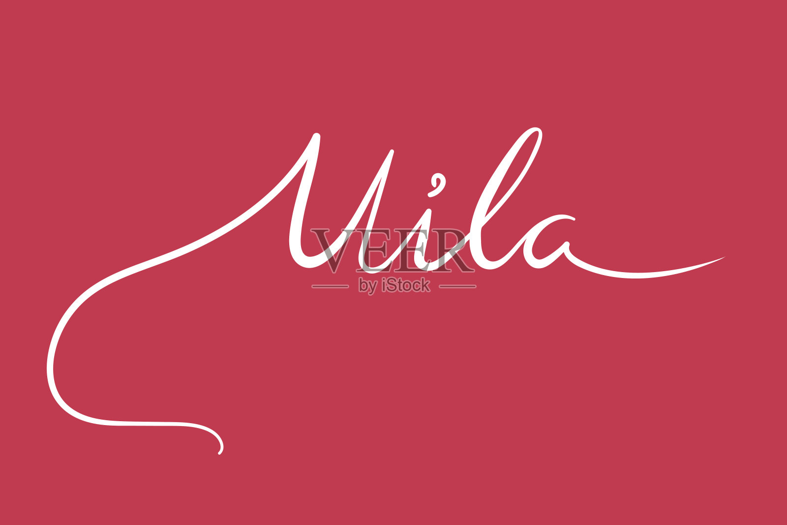 女名Mila。女孩的名字。矢量图插画图片素材