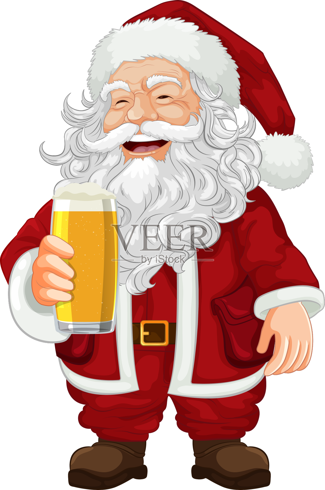 圣诞老人抱着惊喜的表情设计元素图片