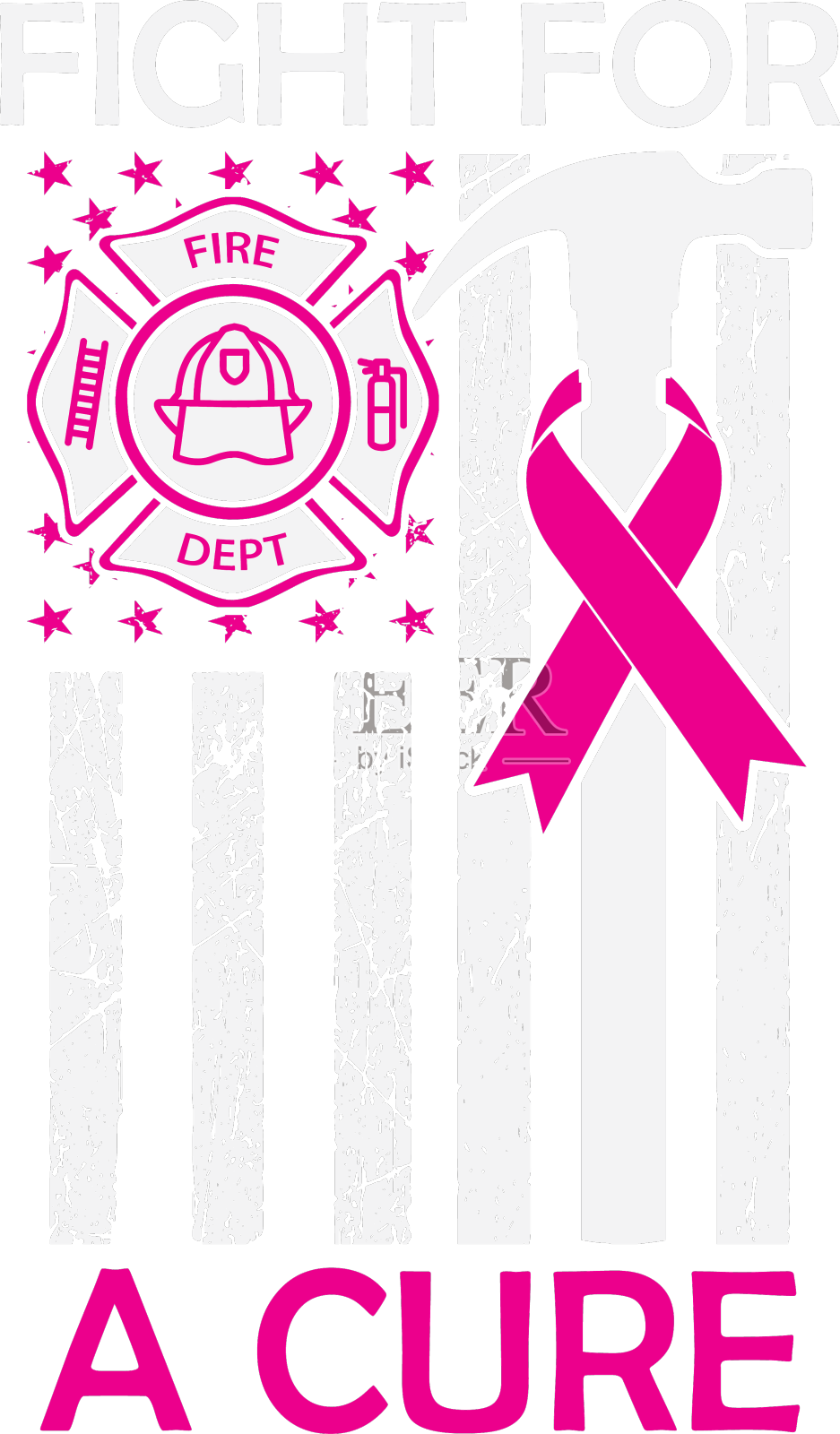 为治愈美国国旗消防员乳腺癌而战设计元素图片