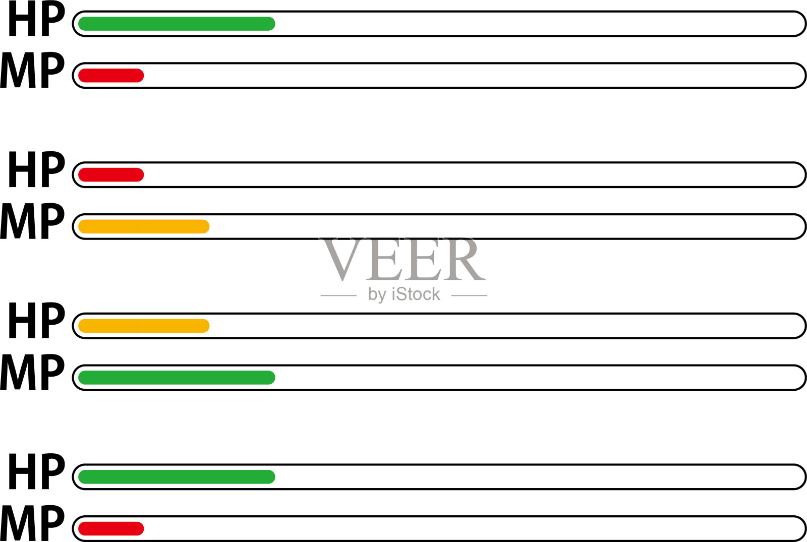 游戏HP和MP测量插画图片素材
