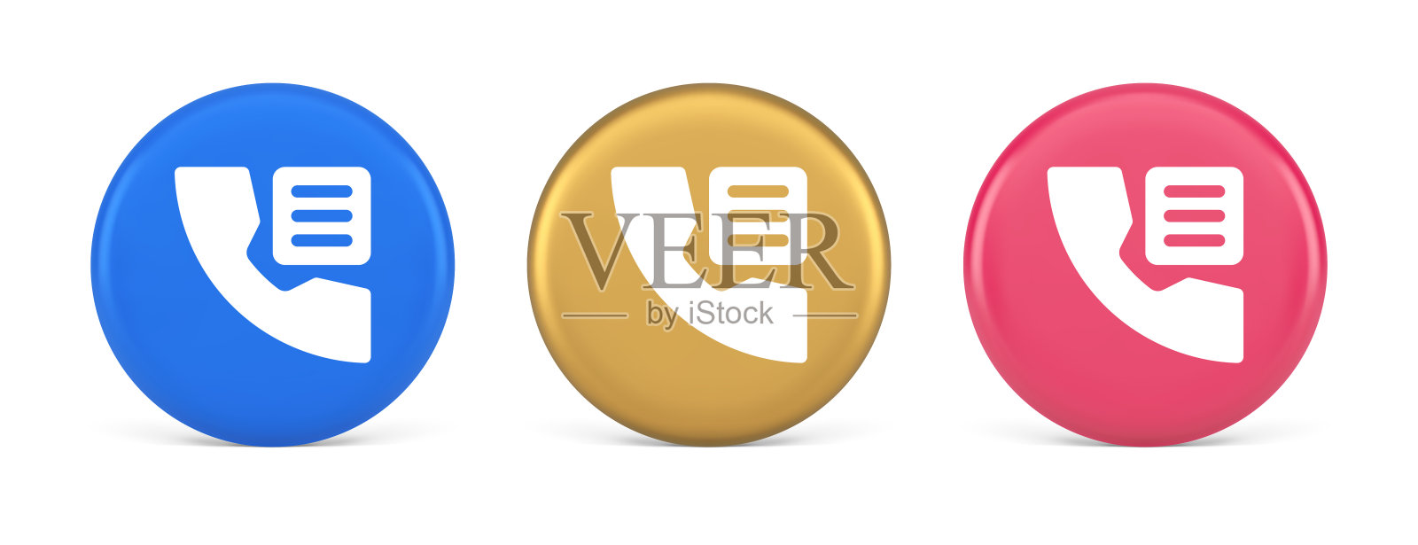 电话簿联系号码列表按钮搜索语音通信3d逼真的圆圈图标插画图片素材