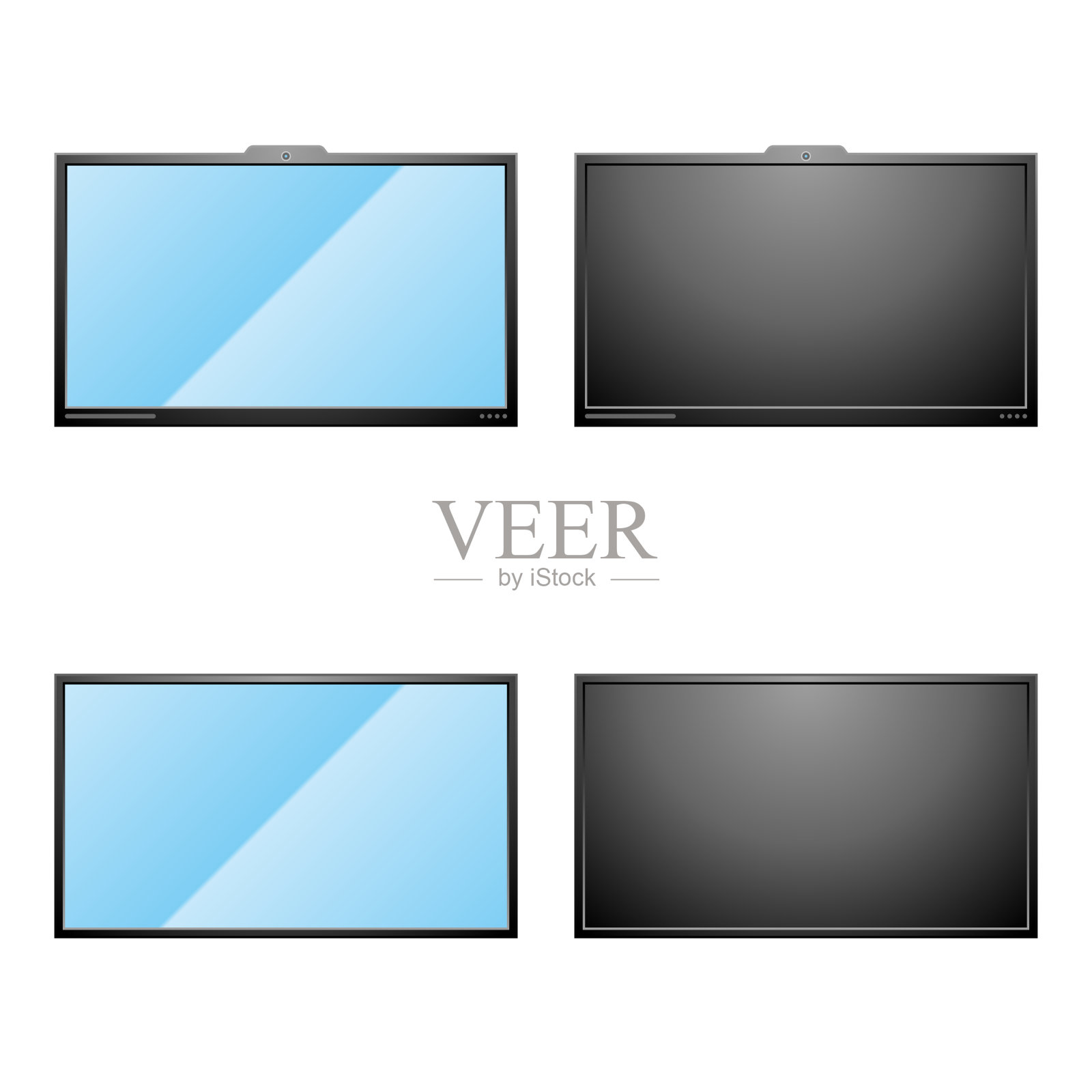 简单说明_相同的家电组_大显示器插画图片素材