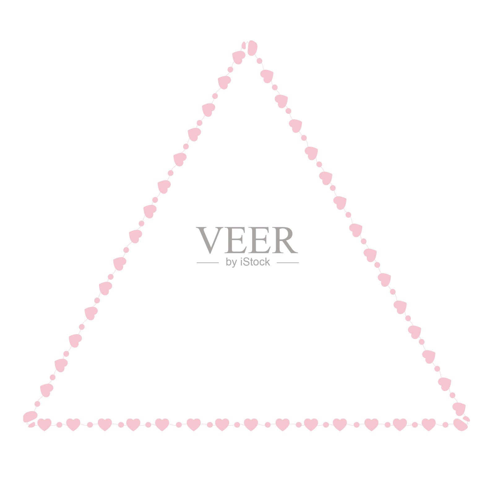 心形三角形矢量相框图片相框框压花花装饰设计粉红色的框架插画图片素材