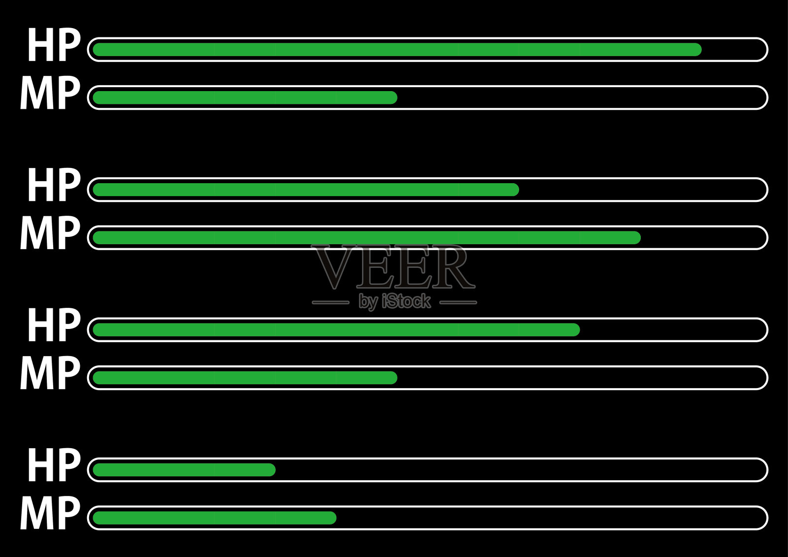 游戏HP和MP测量插画图片素材
