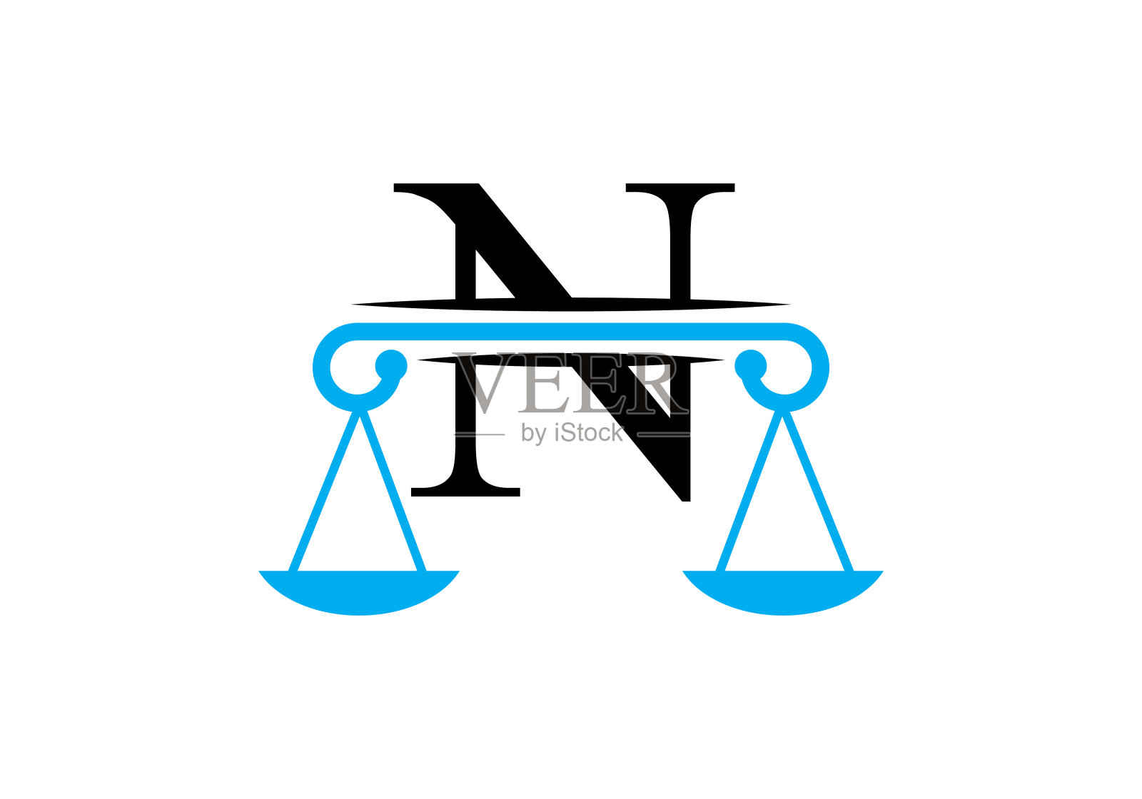 字母N律师事务所Logo设计矢量模板插画图片素材