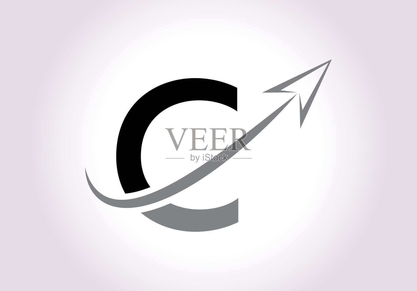 以C字母为概念的金融标志。营销和金融业务标志。现代矢量标志营销增长箭头和公司的身份插画图片素材