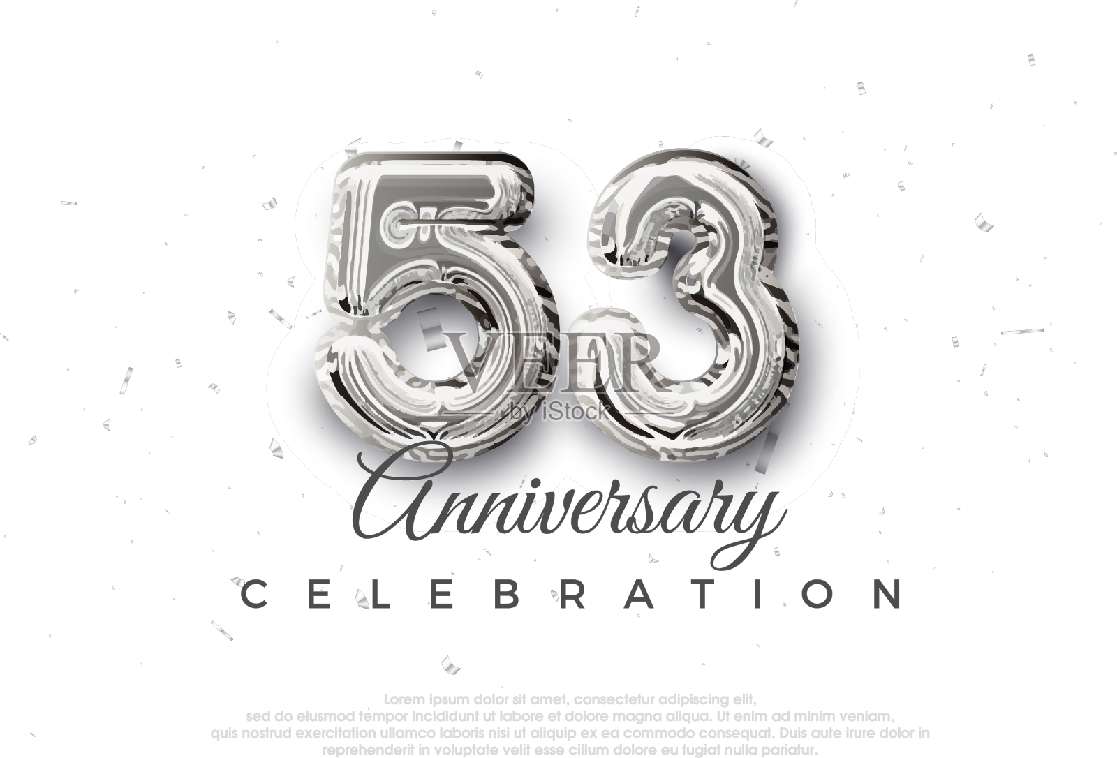 银气球号码溢价53周年设计元素图片