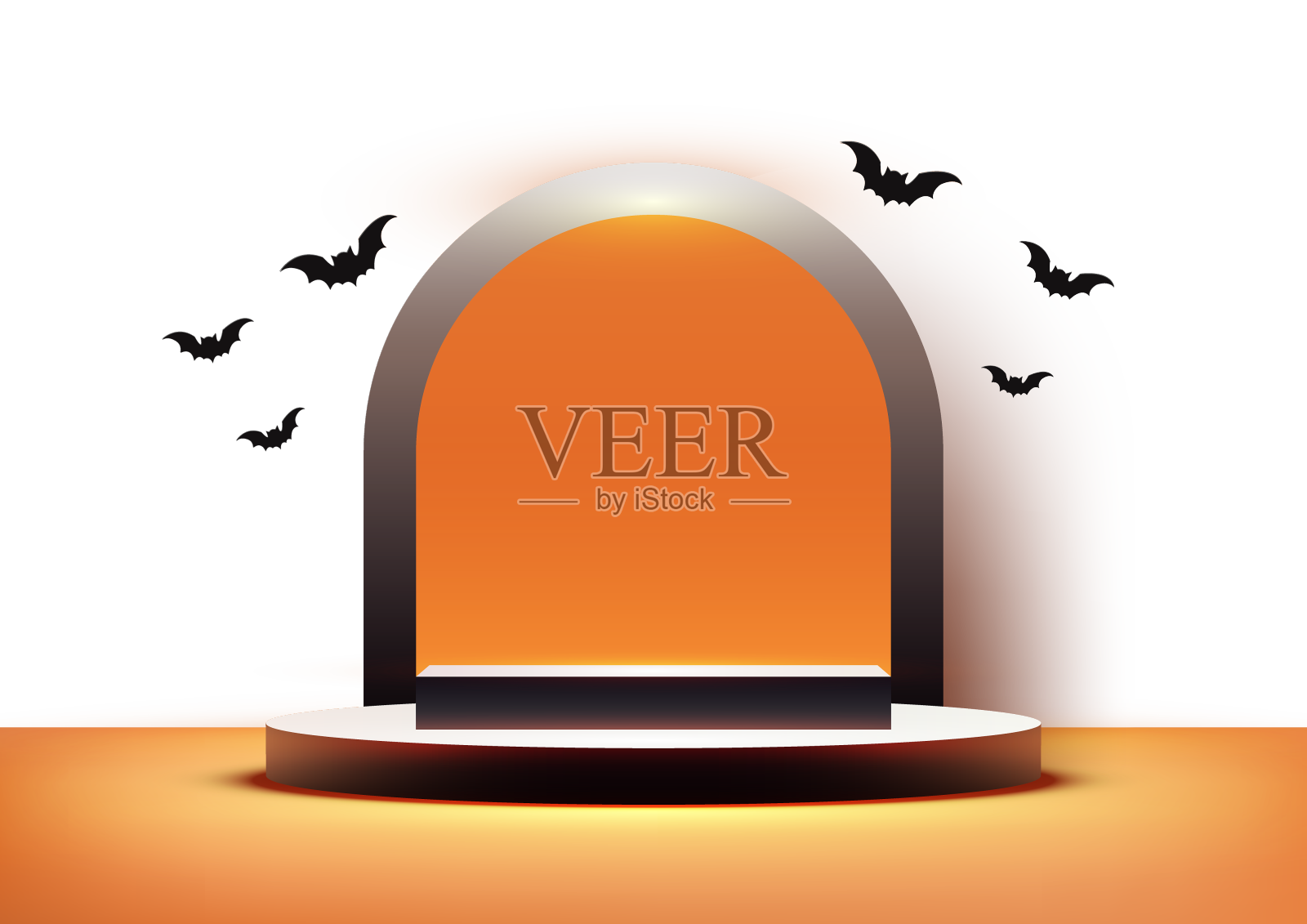 黑色讲台产品展示万圣节模型设计元素图片