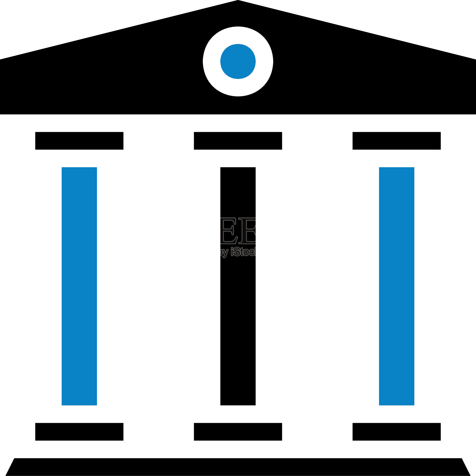 银行图标实心蓝黑色商业符号设计元素图片