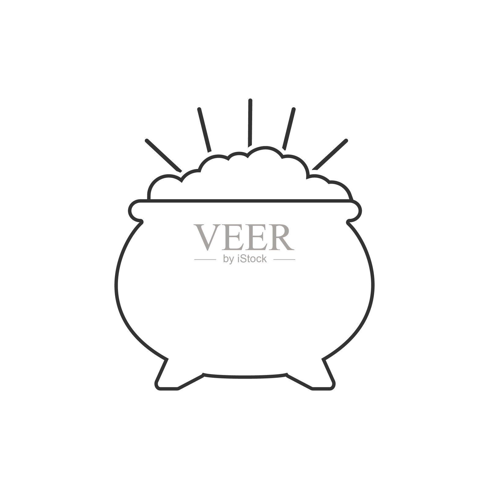 锅的黄金矢量线图标平面标志插画图片素材