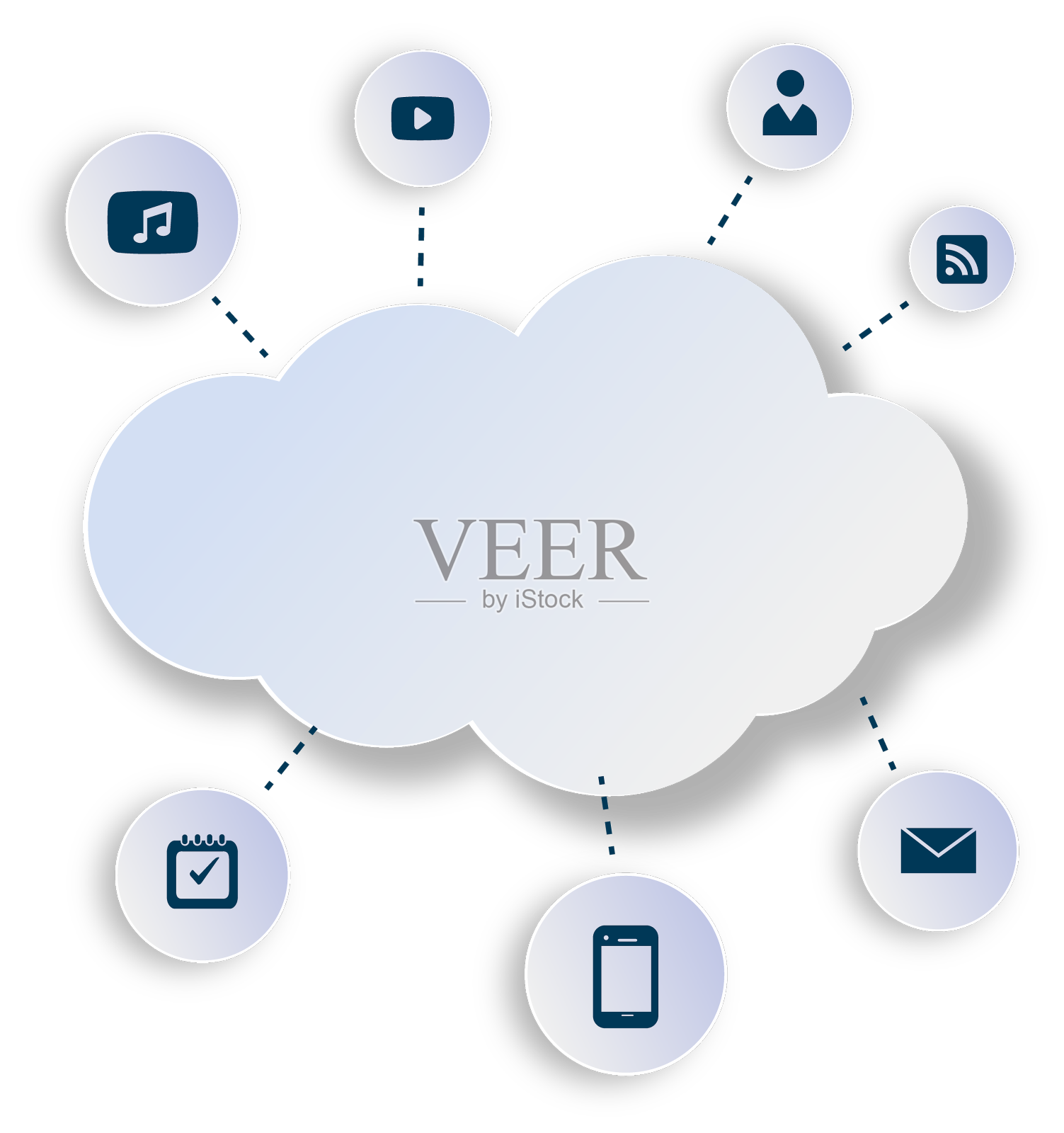 多媒体云计算设计元素图片