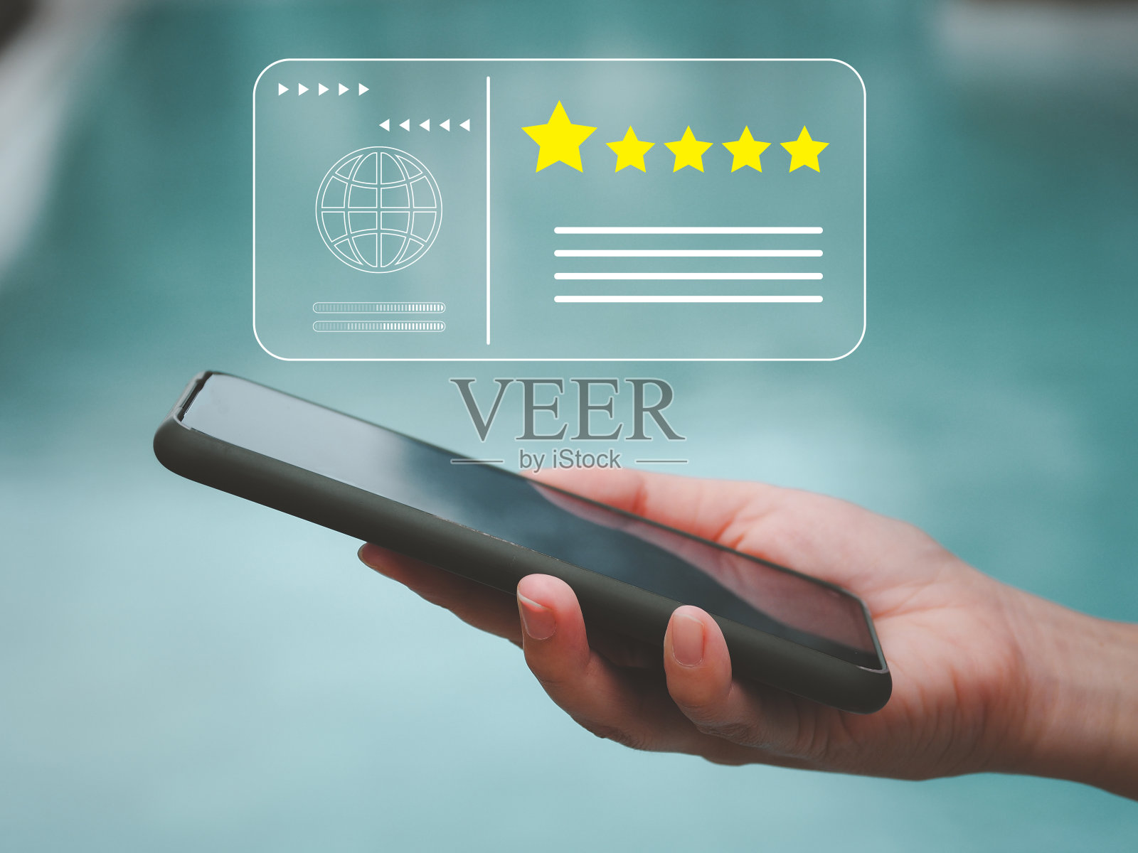 五颗金星客户满意度评级照片摄影图片