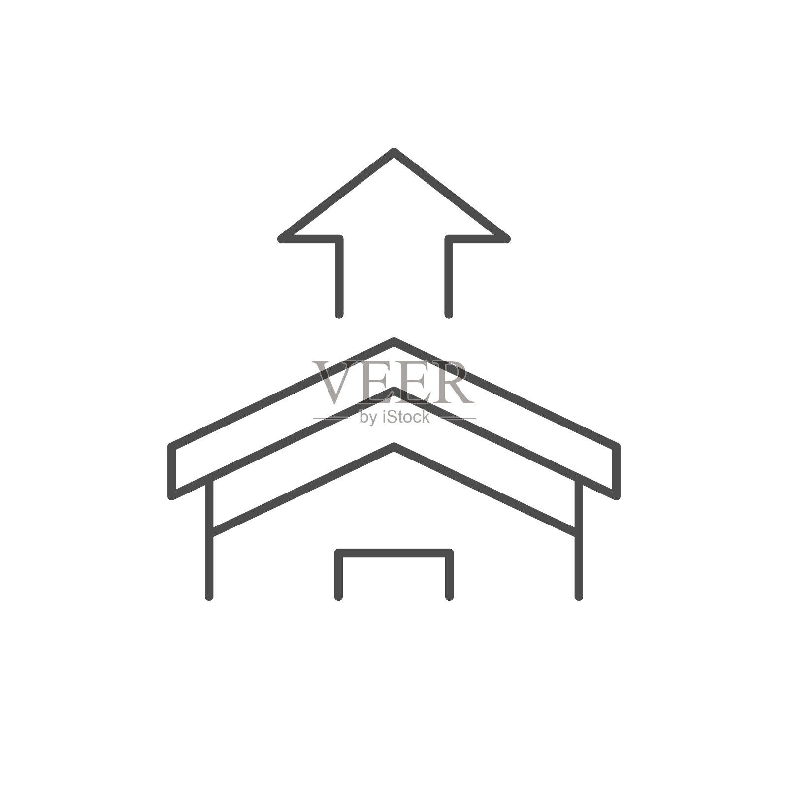 屋顶热损失线图标插画图片素材