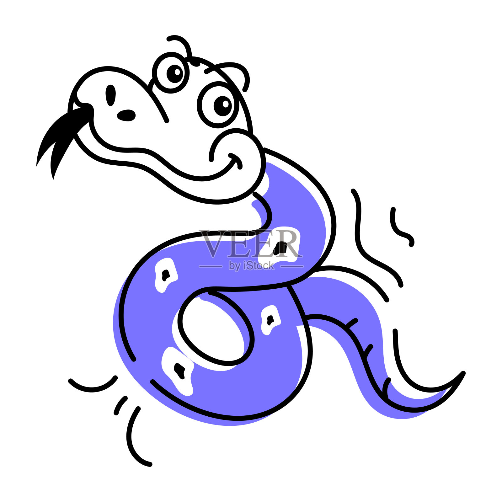 一套毒蛇手绘图标插画图片素材