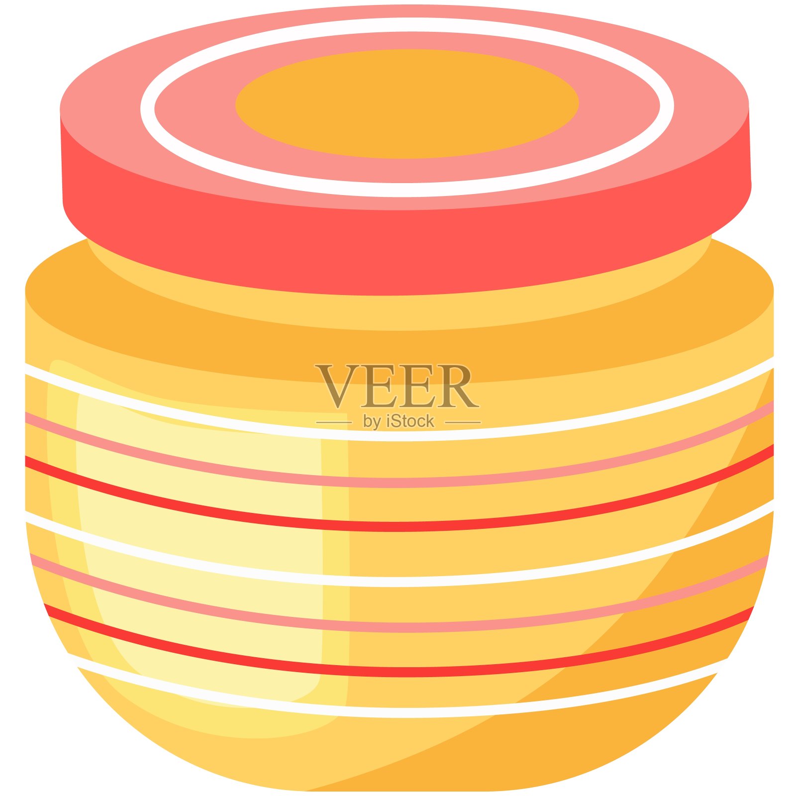 化妆品霜罐矢量图标隔离在白色插画图片素材