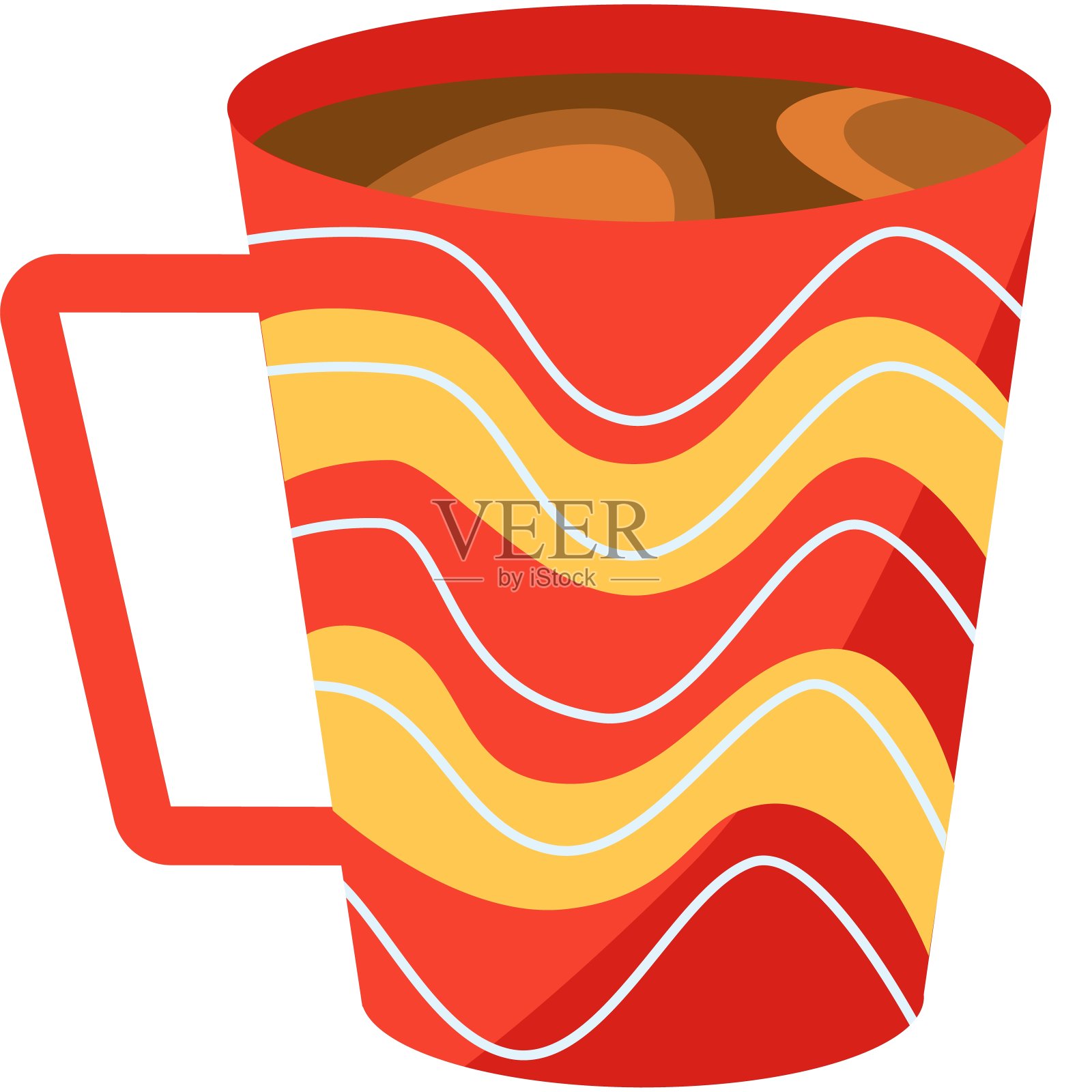 瓷杯的茶矢量图标隔离在白色插画图片素材