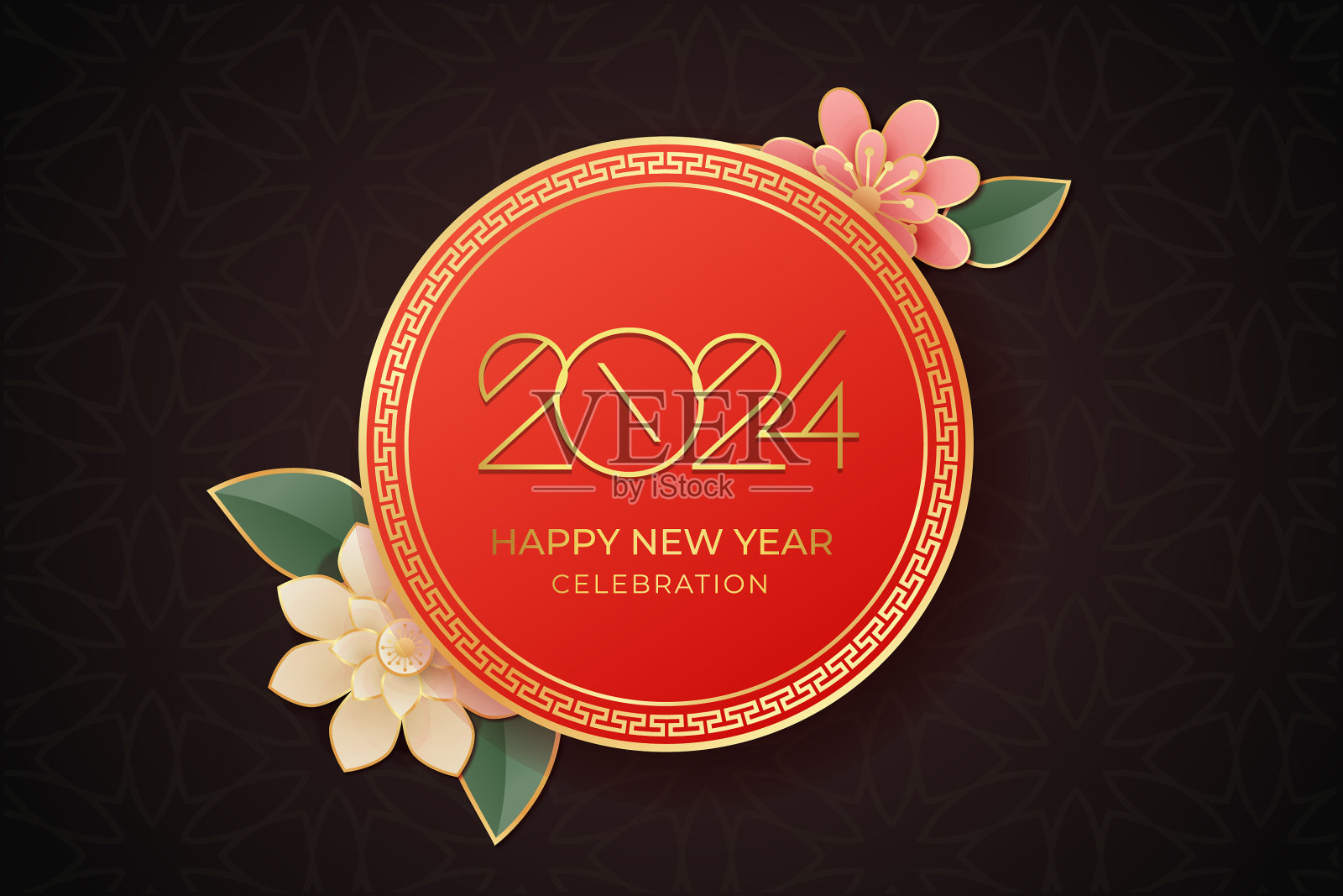 春节节日庆典，新年背景装饰元素收藏。插画图片素材