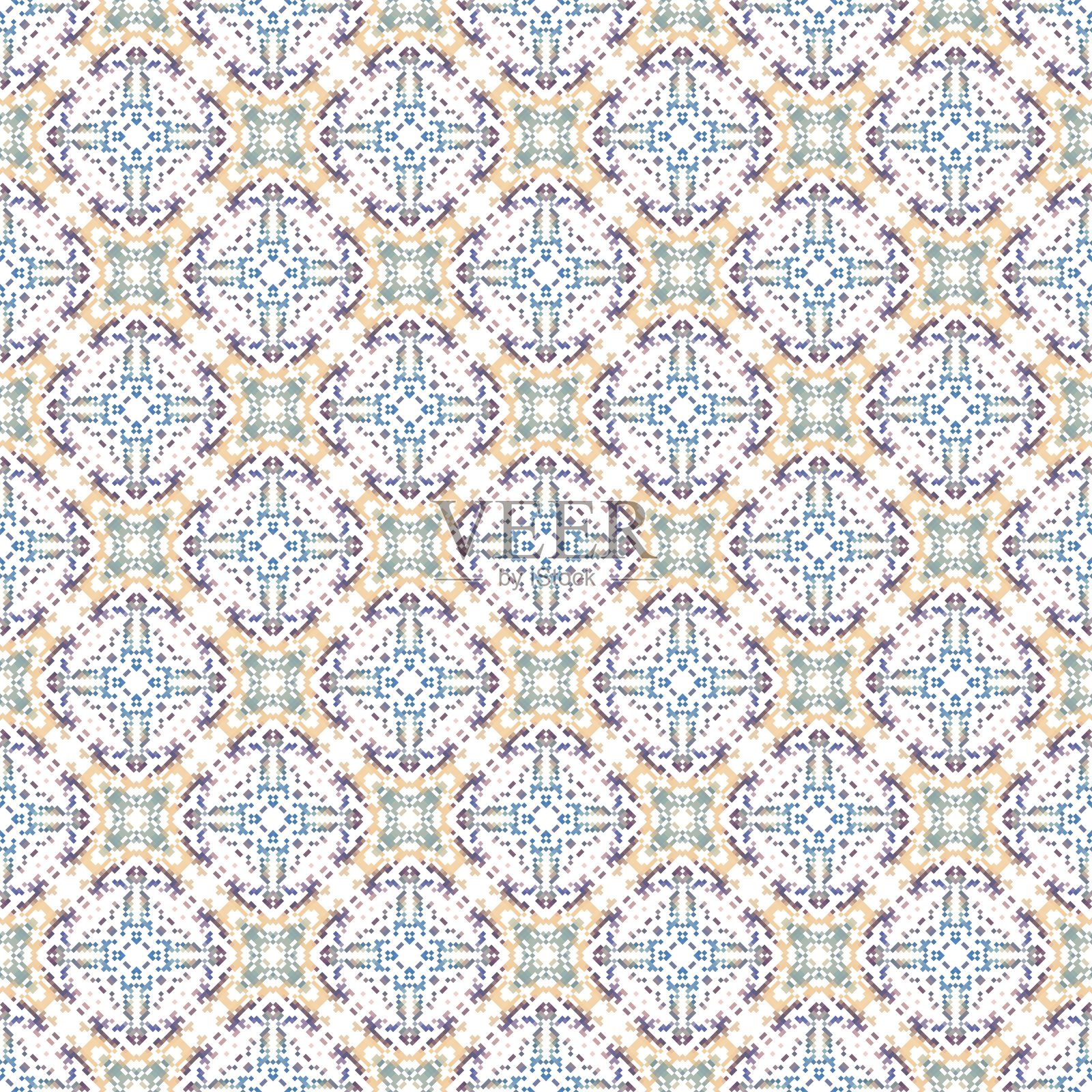 漂亮的针织刺绣。几何民族东方图案传统。插画图片素材