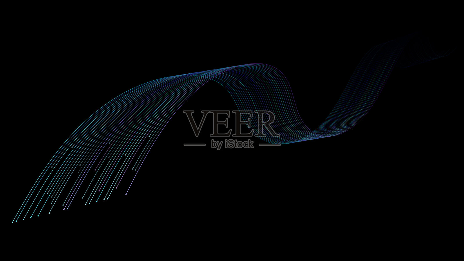 抽象的背景与曲线和波浪。插画图片素材