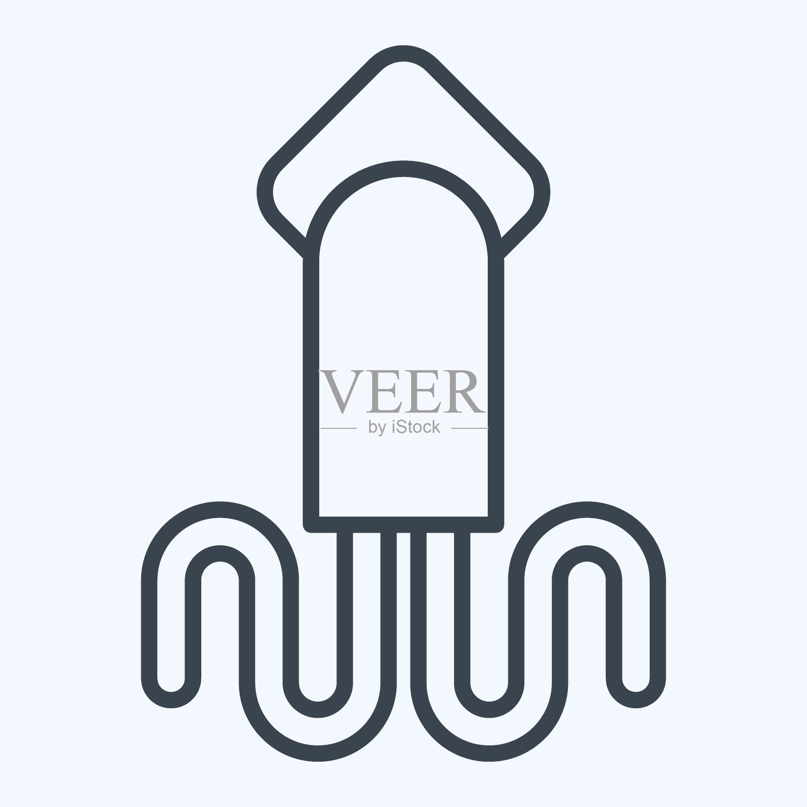 图标鱿鱼。与海的象征有关。行风格。简单的设计可编辑。简单的说明插画图片素材